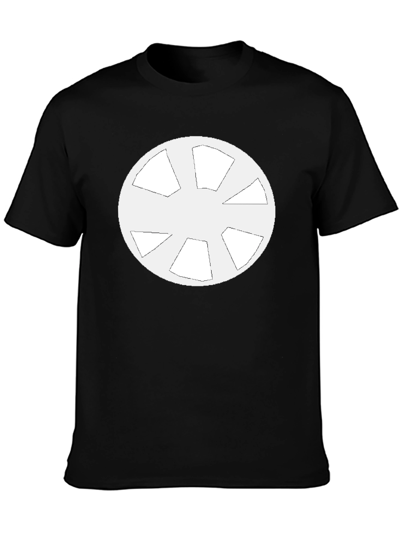 Geometric Circle Design Black T-Shirt