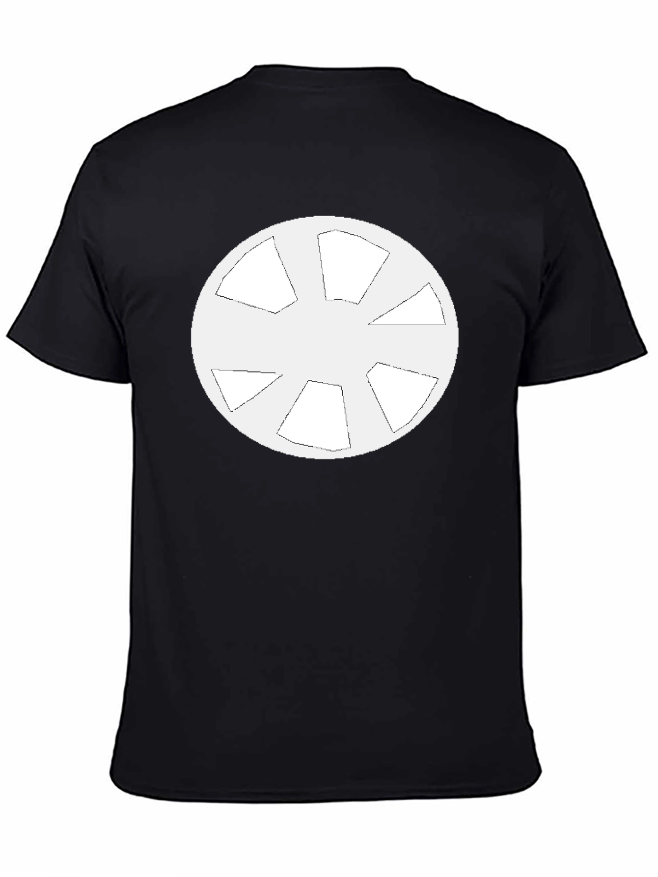 Geometric Circle Design Black T-Shirt