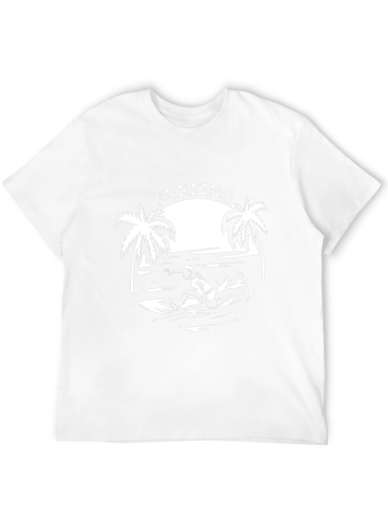 Surfing Graphic Tee - Black Cotton T-Shirt