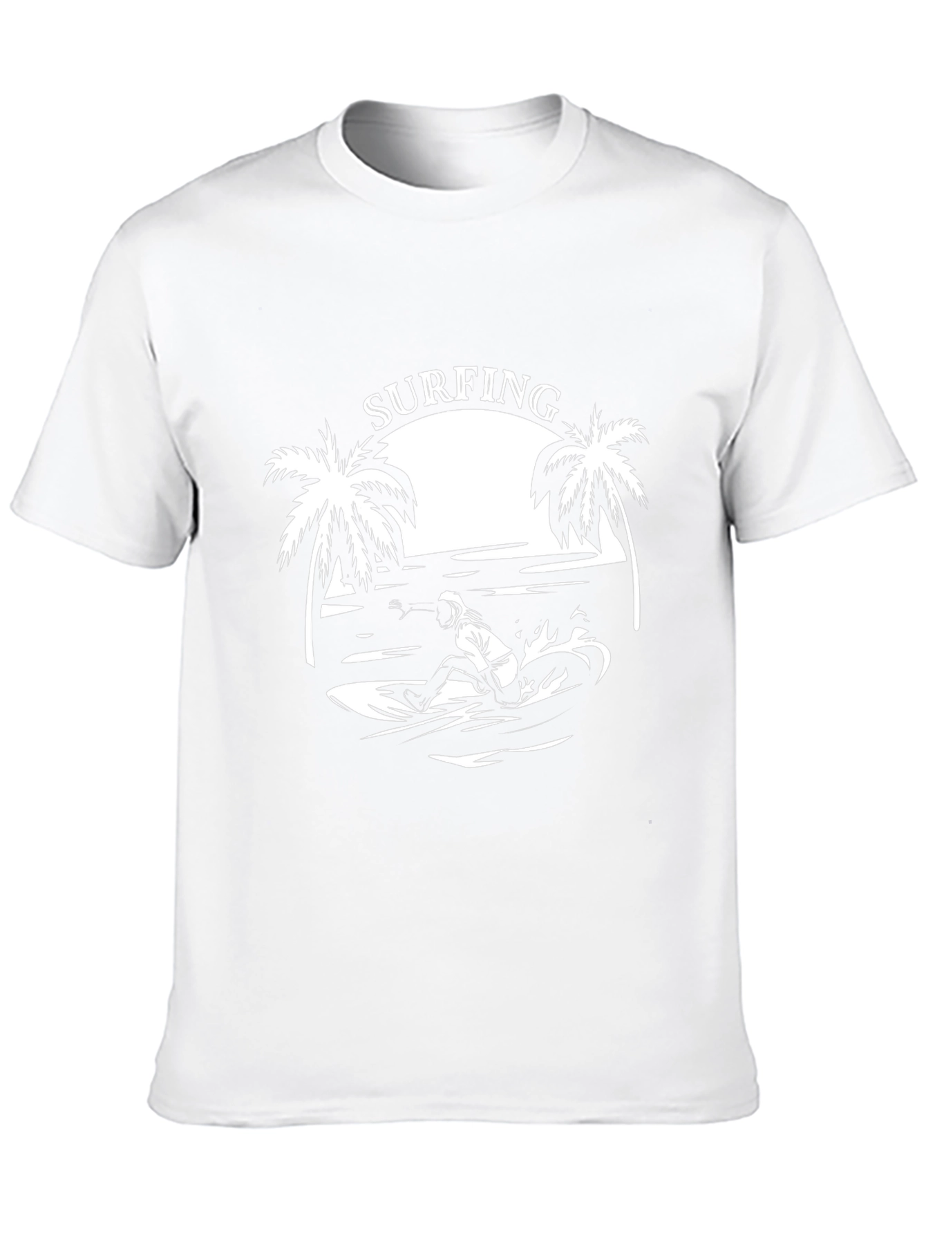 Surfing Graphic Tee - Black Cotton T-Shirt