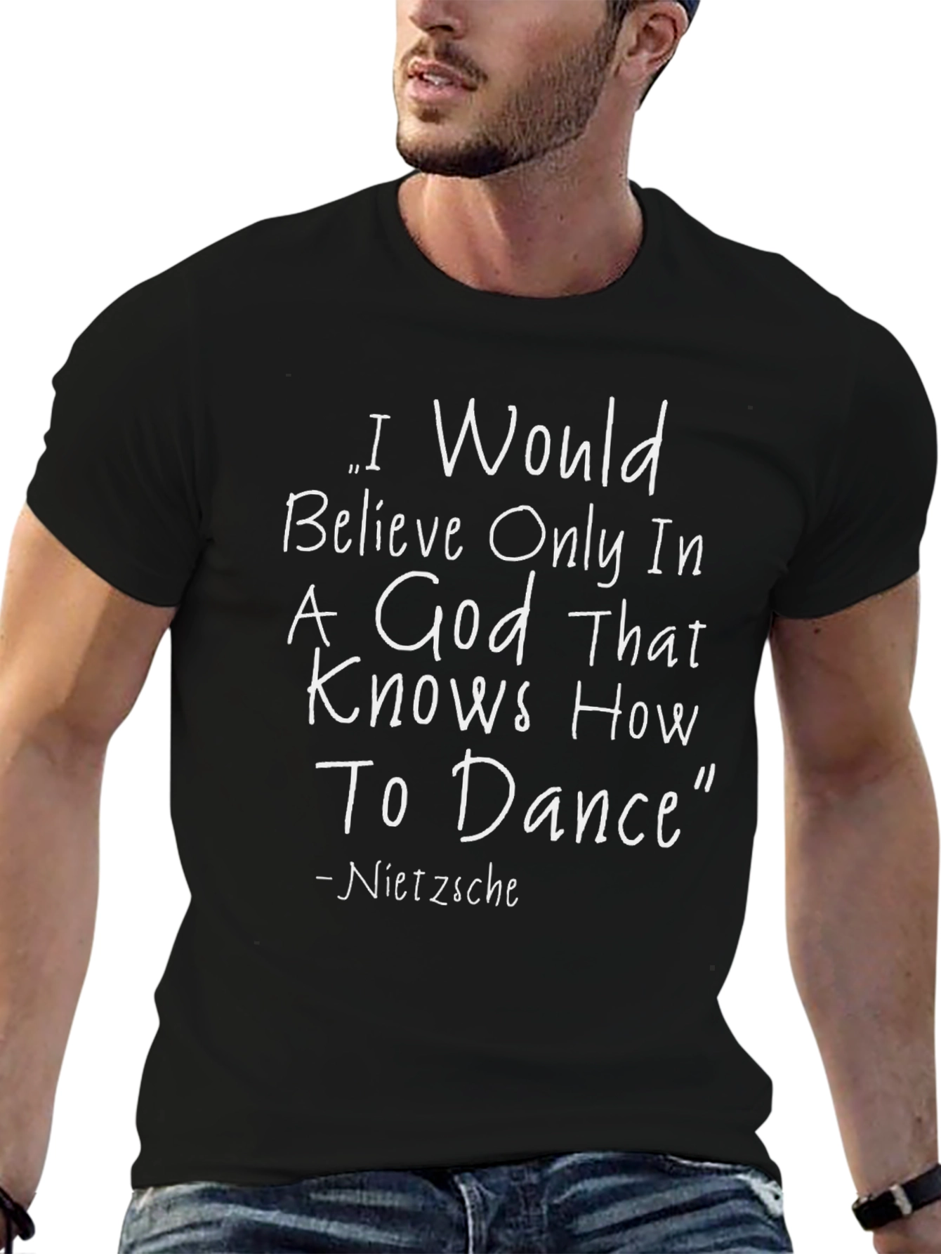 Nietzsche Quote Black T-Shirt