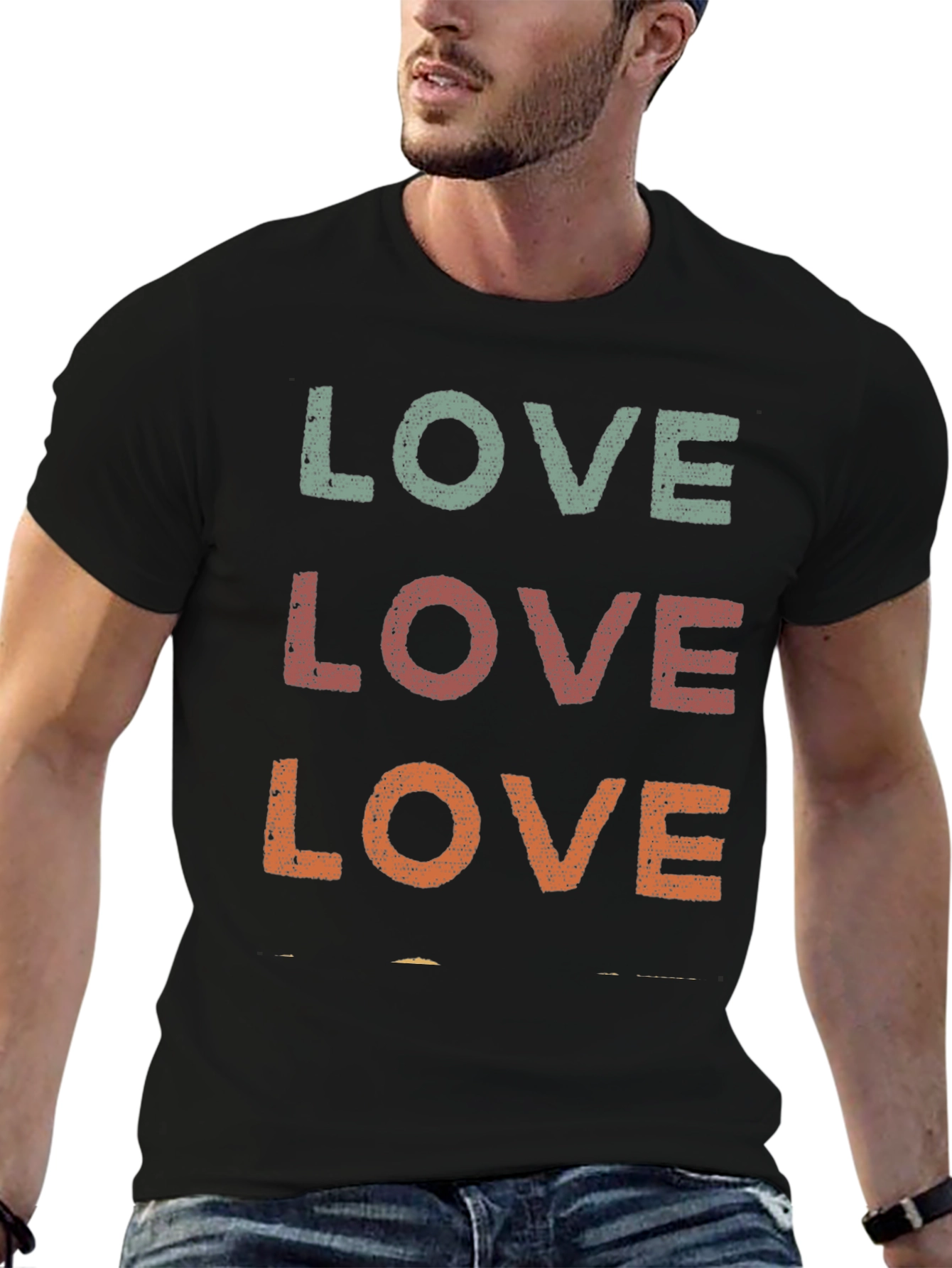 Retro LOVE Graphic Tee - Distressed Print