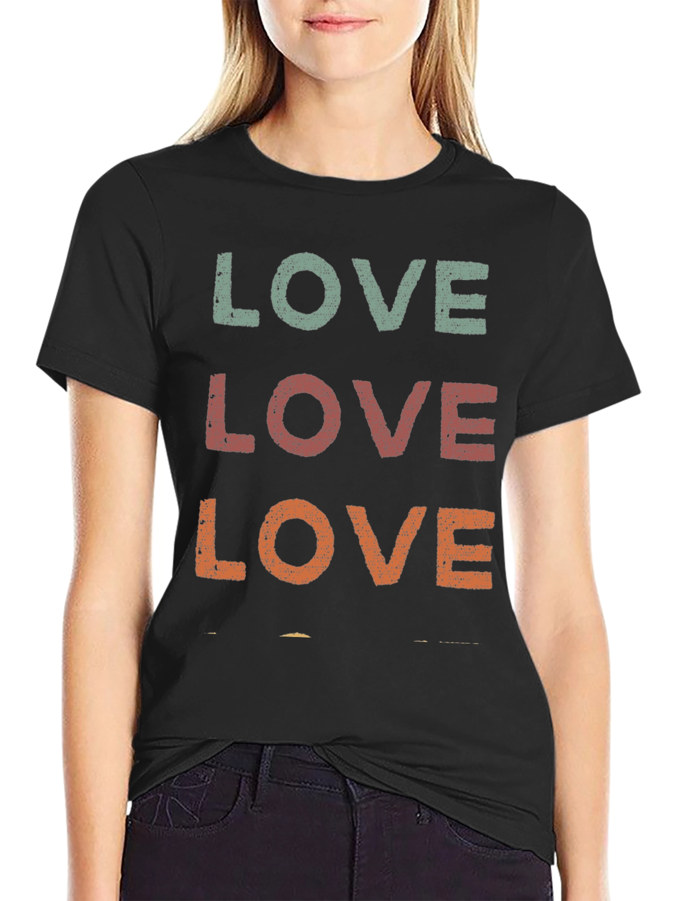 Retro LOVE Graphic Tee - Distressed Print