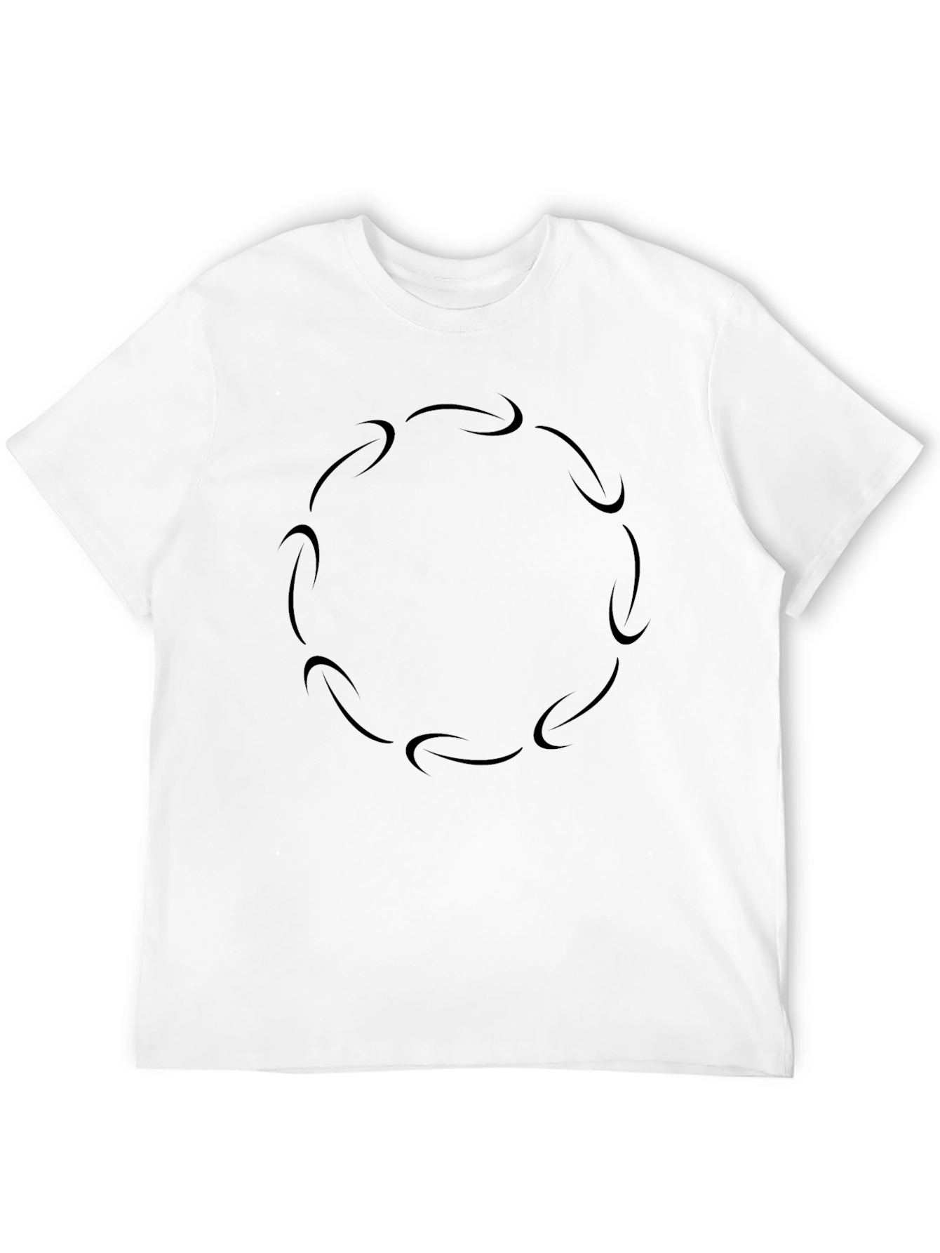 Modern Circle Arrow Graphic Tee - Black Casual Shirt