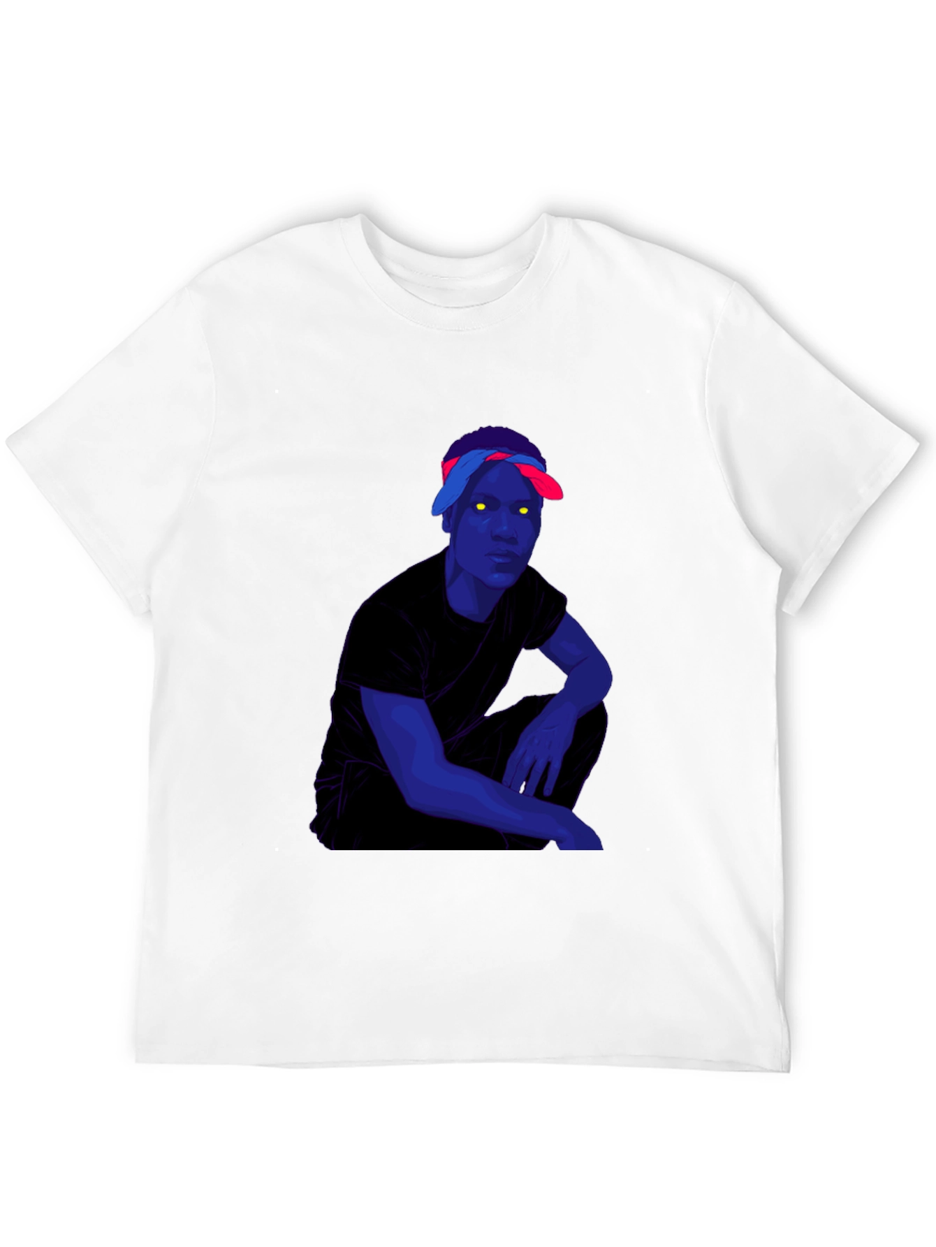 Graphic Print Black T-Shirt with Edgy Character Art