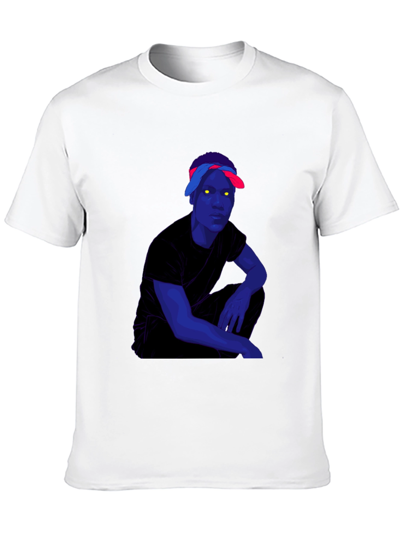 Graphic Print Black T-Shirt with Edgy Character Art