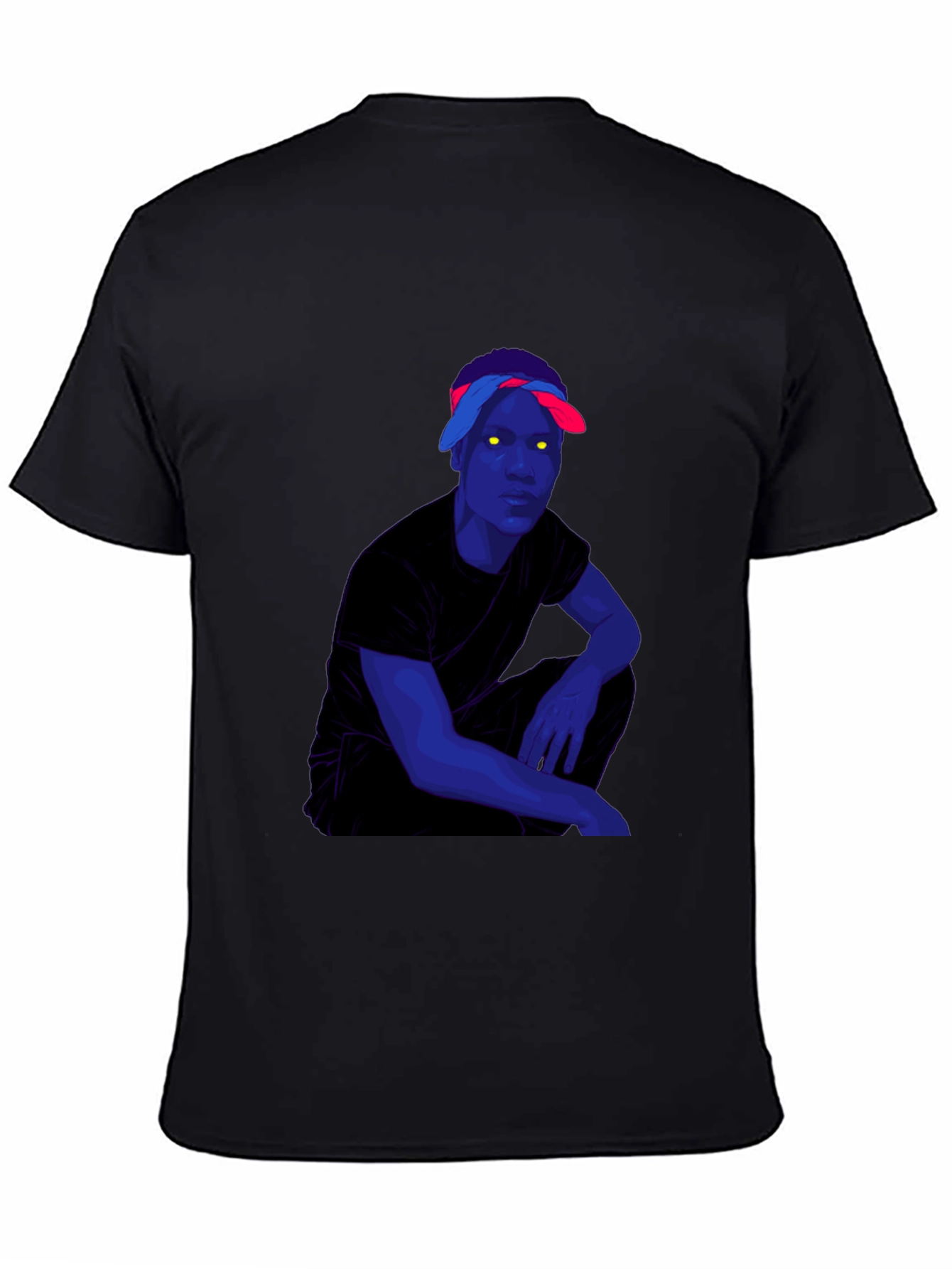 Graphic Print Black T-Shirt with Edgy Character Art