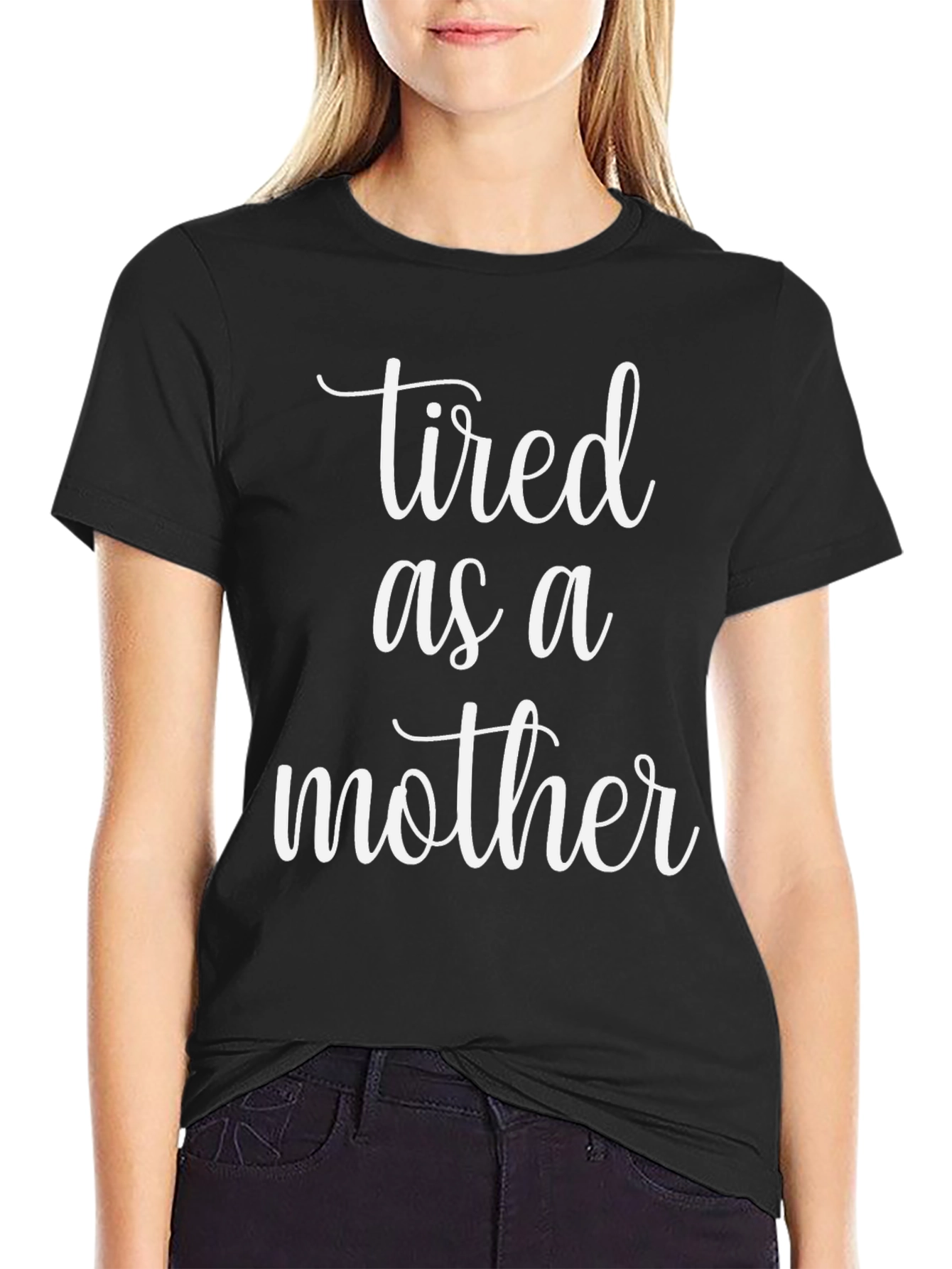 Tired as a Mother Graphic Tee - Black