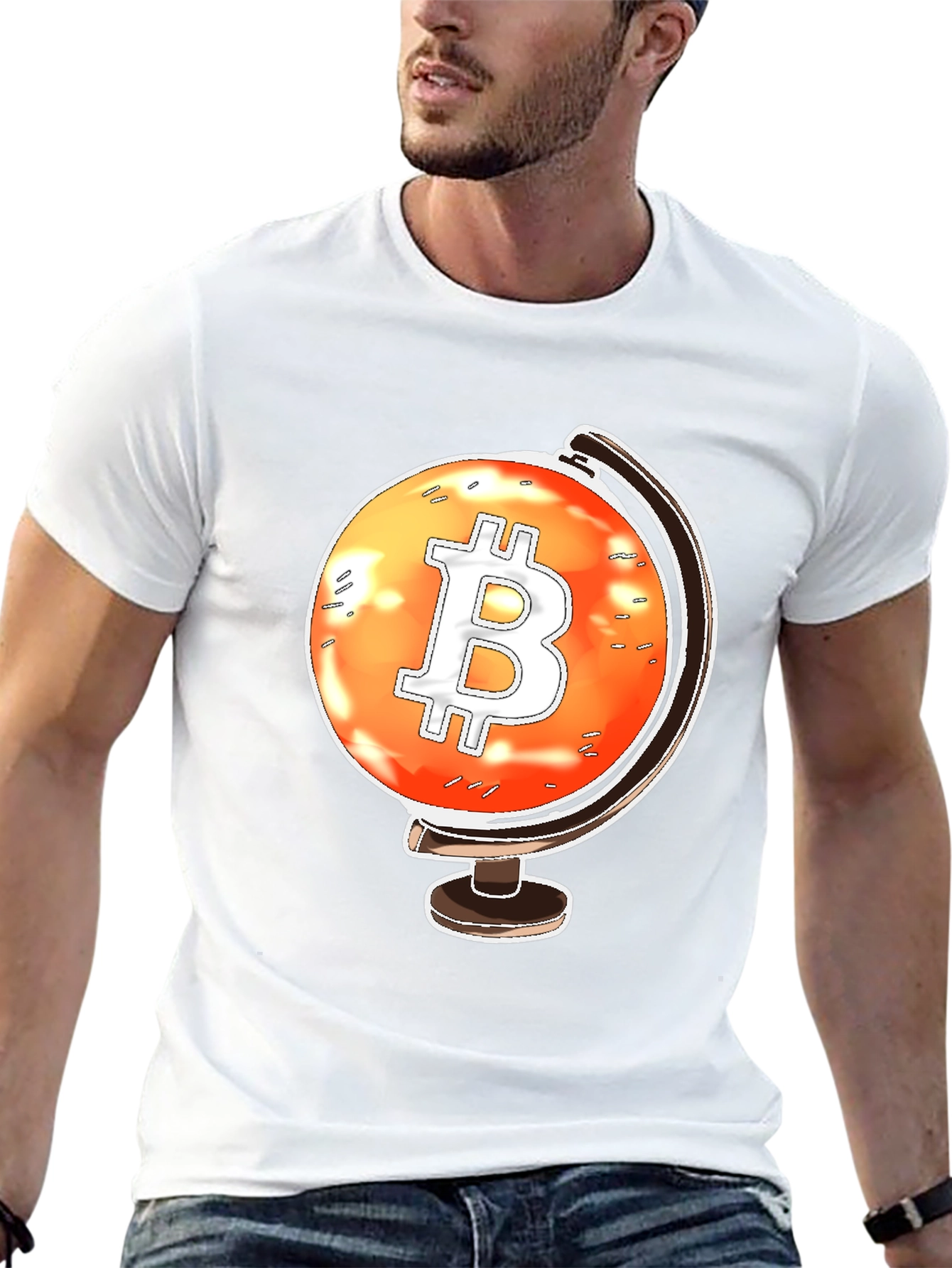 Bitcoin Globe Black T-Shirt