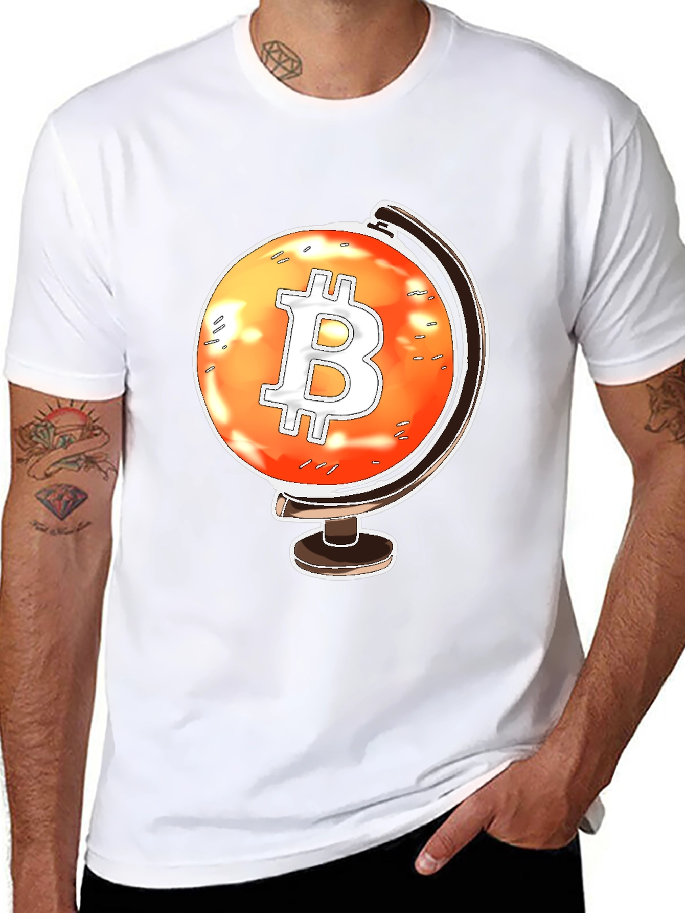 Bitcoin Globe Black T-Shirt
