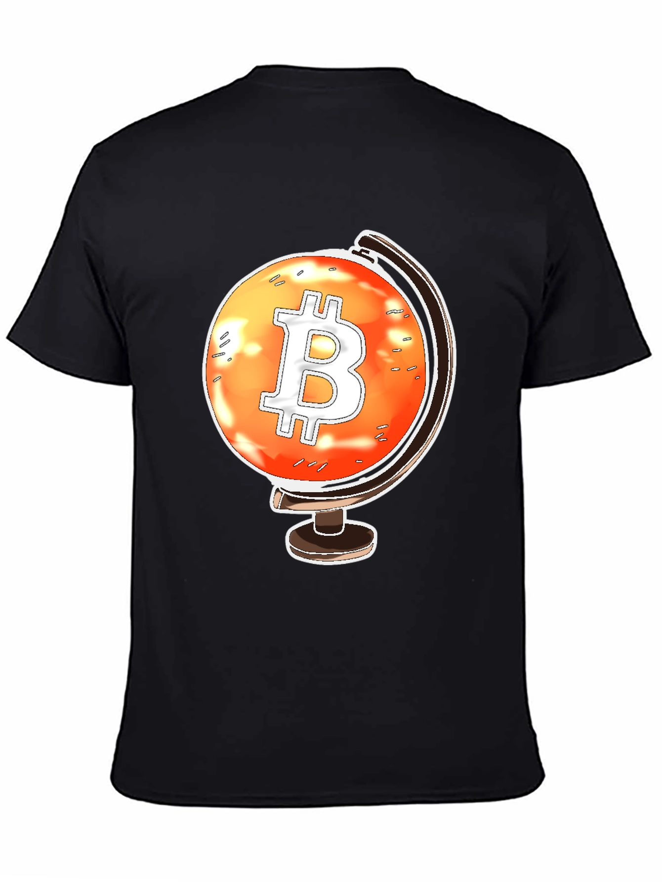Bitcoin Globe Black T-Shirt