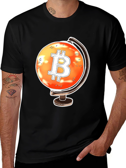 Bitcoin Globe Black T-Shirt