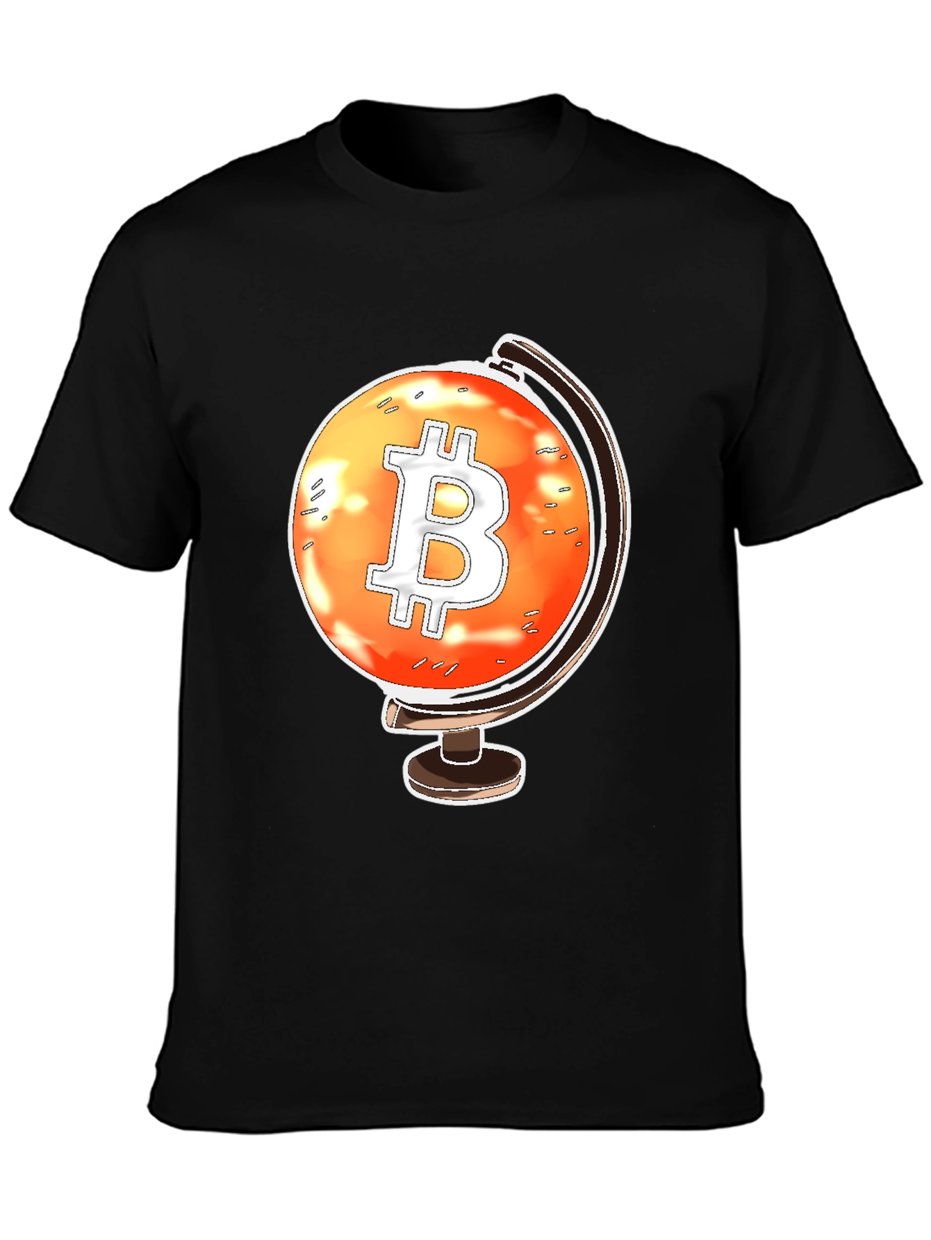 Bitcoin Globe Black T-Shirt