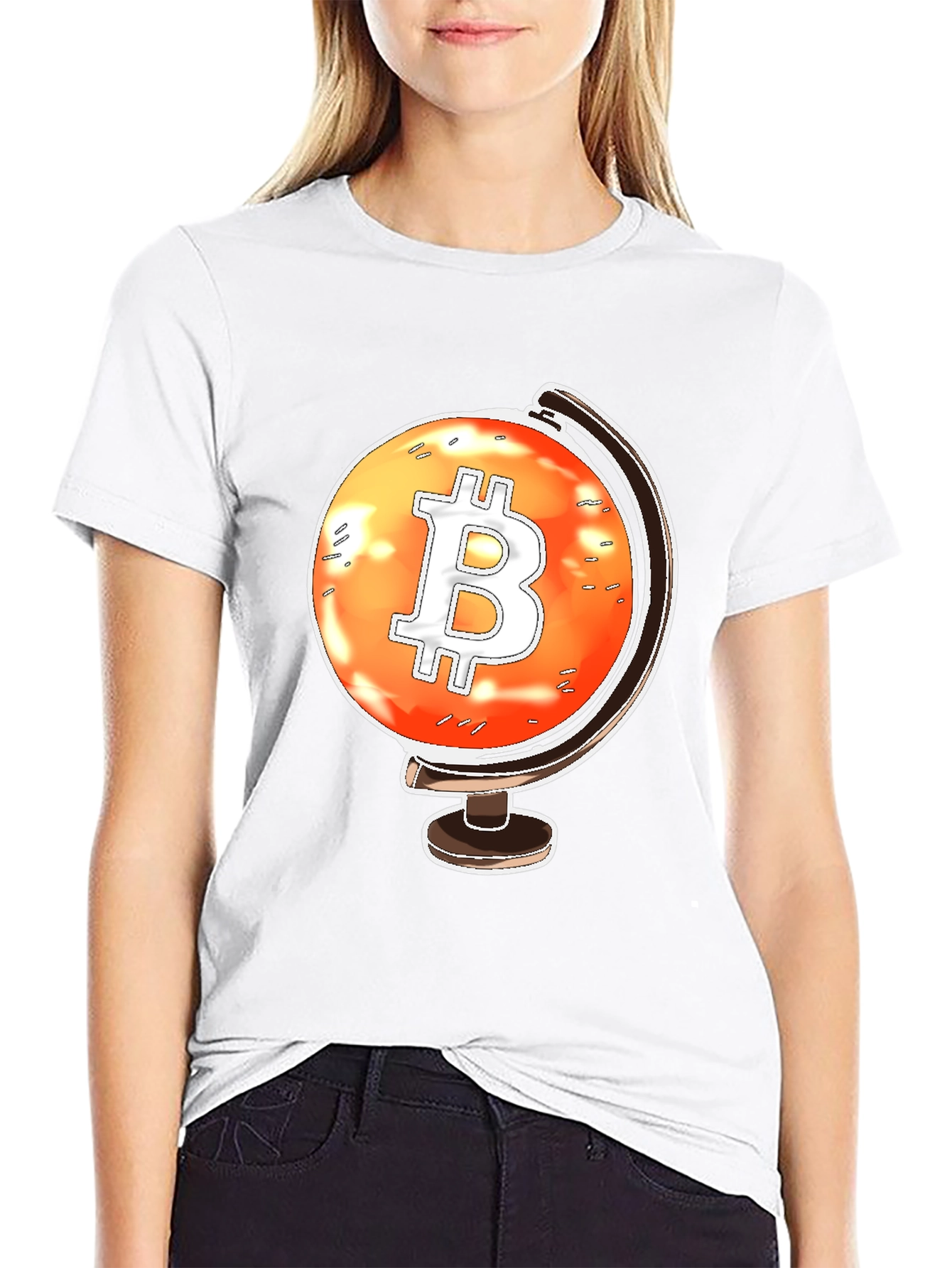 Bitcoin Globe Black T-Shirt