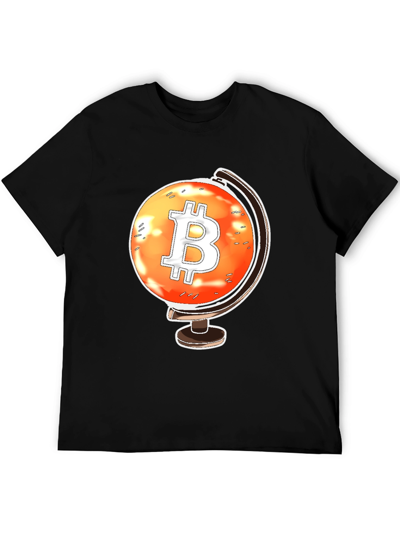 Bitcoin Globe Black T-Shirt