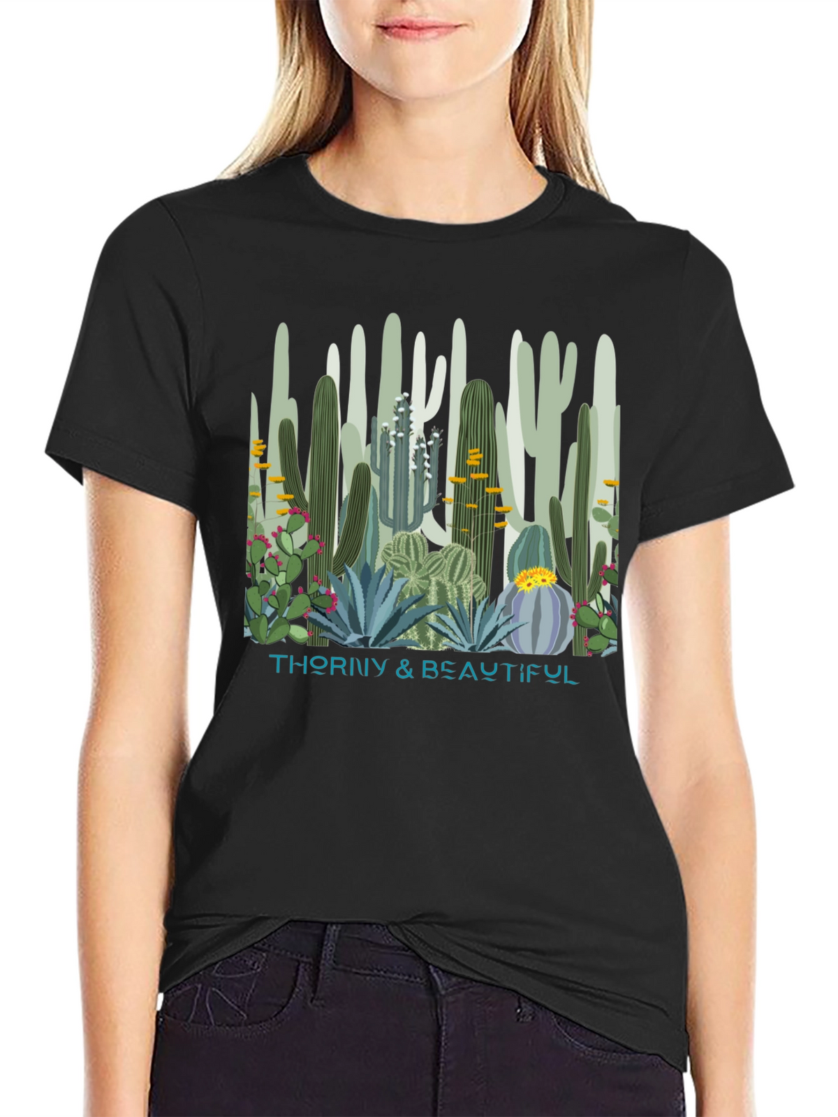 Thorny & Beautiful Cactus Graphic T-Shirt