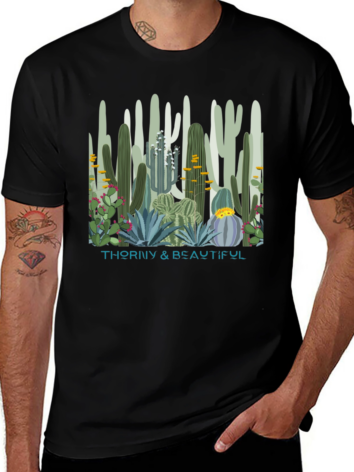 Thorny & Beautiful Cactus Graphic T-Shirt