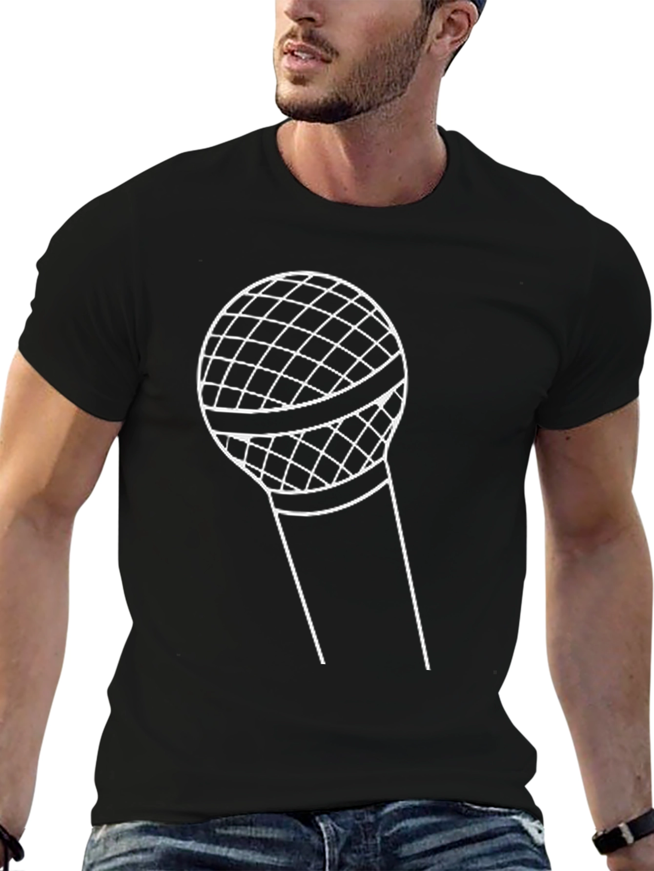 Microphone Graphic T-Shirt - Black