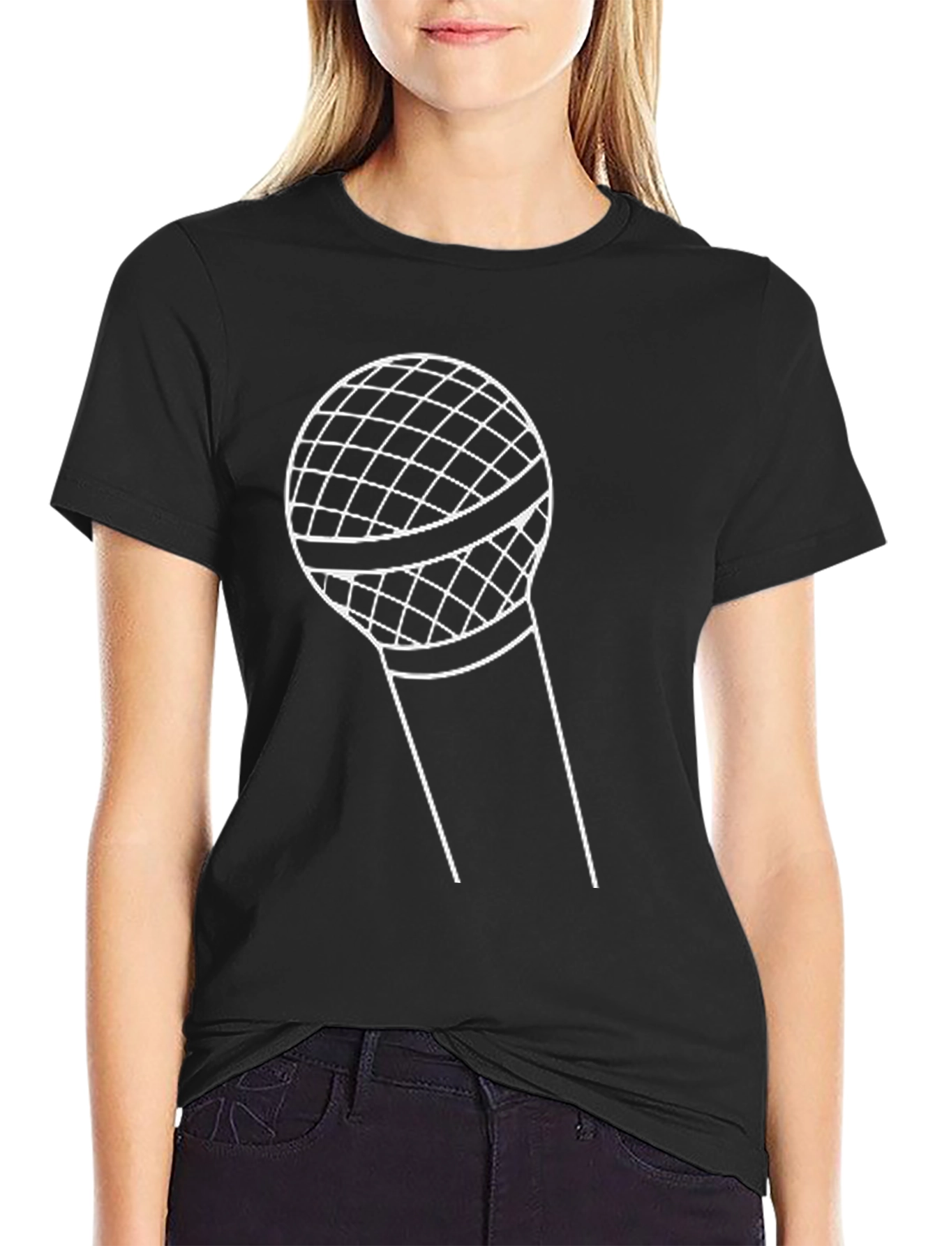Microphone Graphic T-Shirt - Black