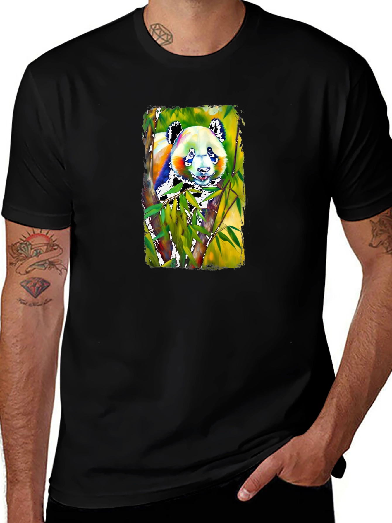Panda Graphic Tee - Mens Black T-Shirt