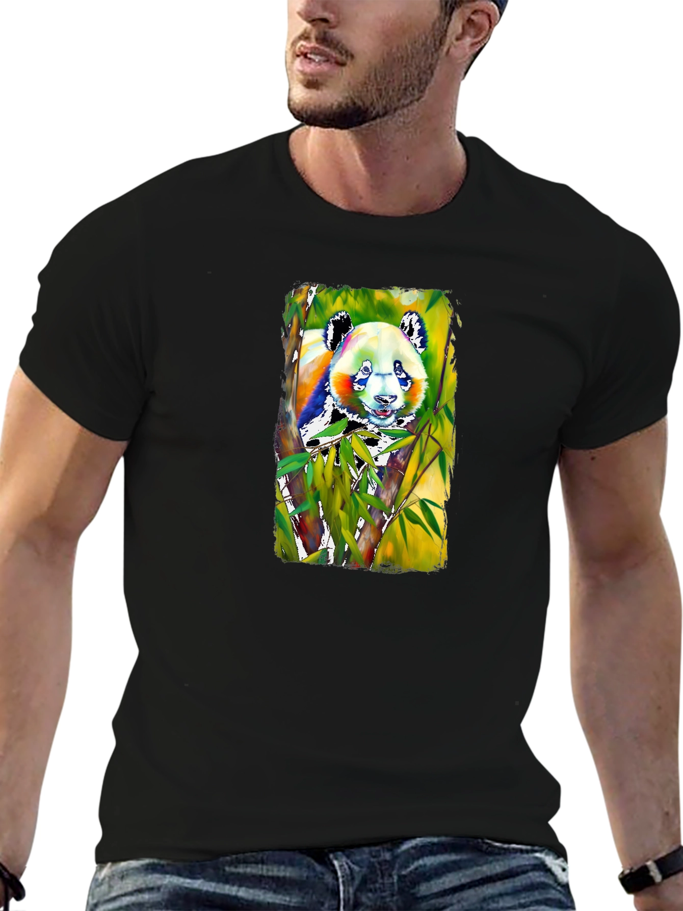Panda Graphic Tee - Mens Black T-Shirt