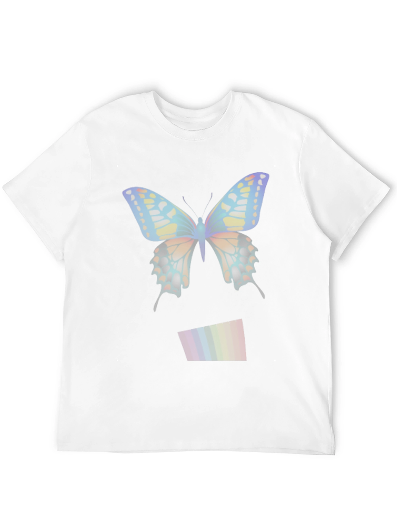 Butterfly Rainbow Mens Black T-Shirt