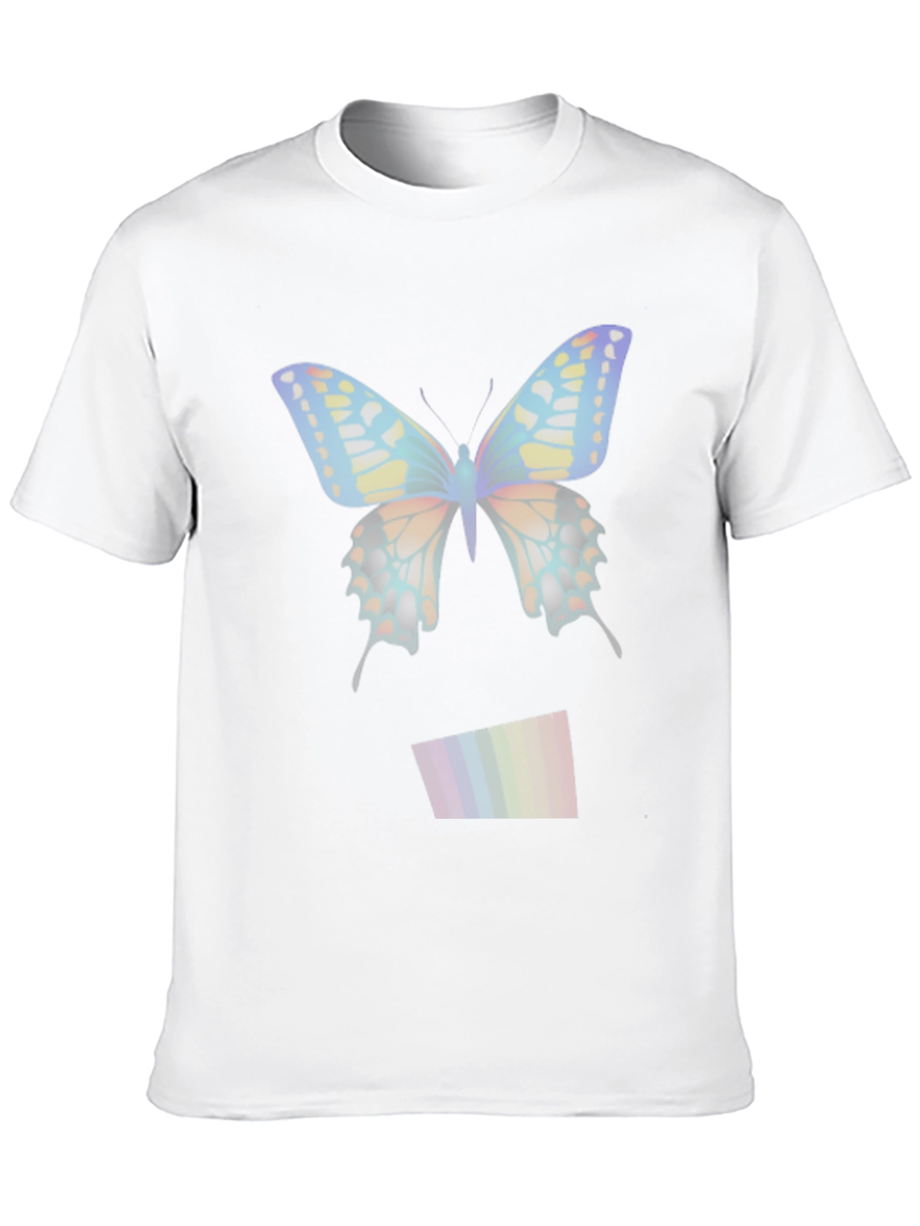 Butterfly Rainbow Mens Black T-Shirt