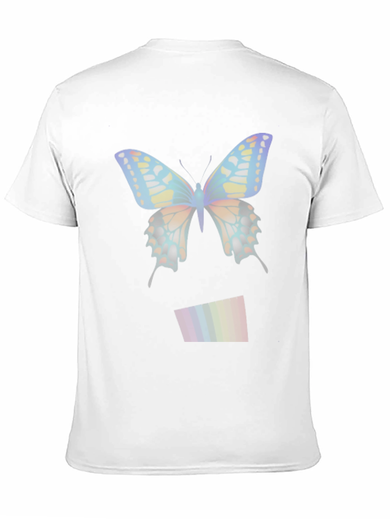 Butterfly Rainbow Mens Black T-Shirt