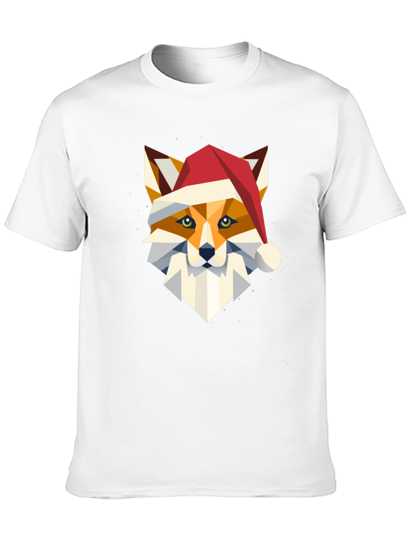Geometric Fox Christmas T-Shirt - Holiday Style