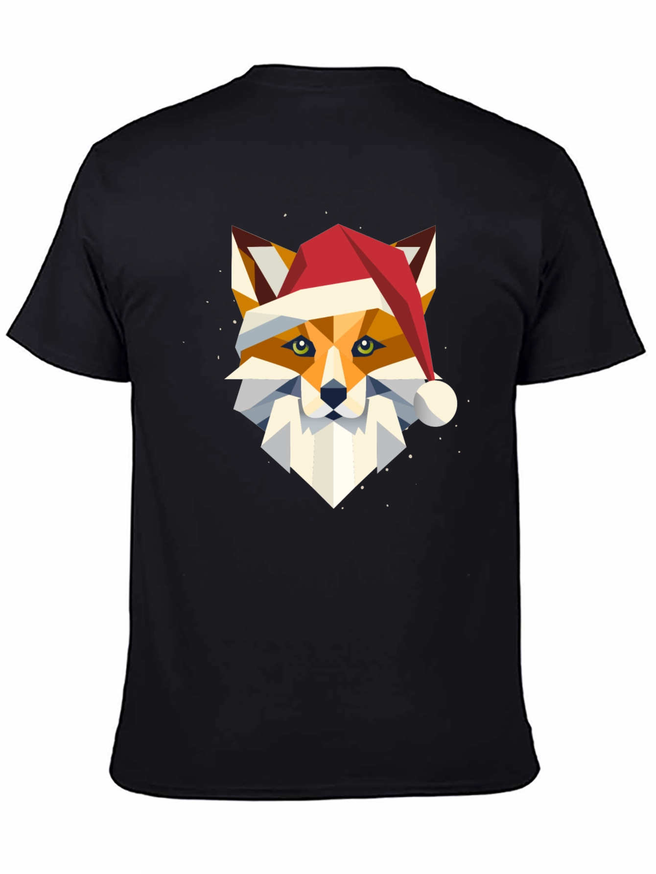 Geometric Fox Christmas T-Shirt - Holiday Style