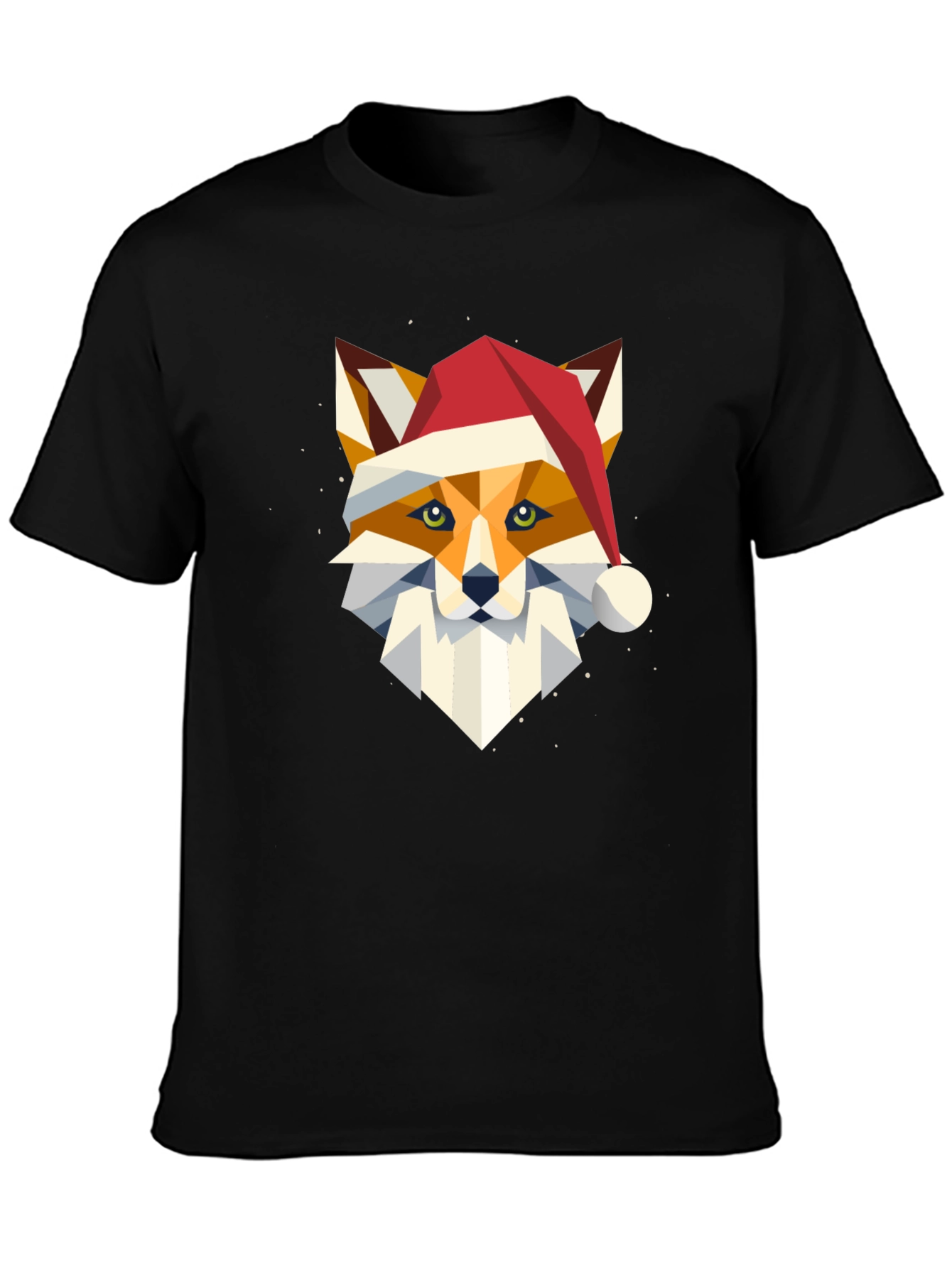 Geometric Fox Christmas T-Shirt - Holiday Style
