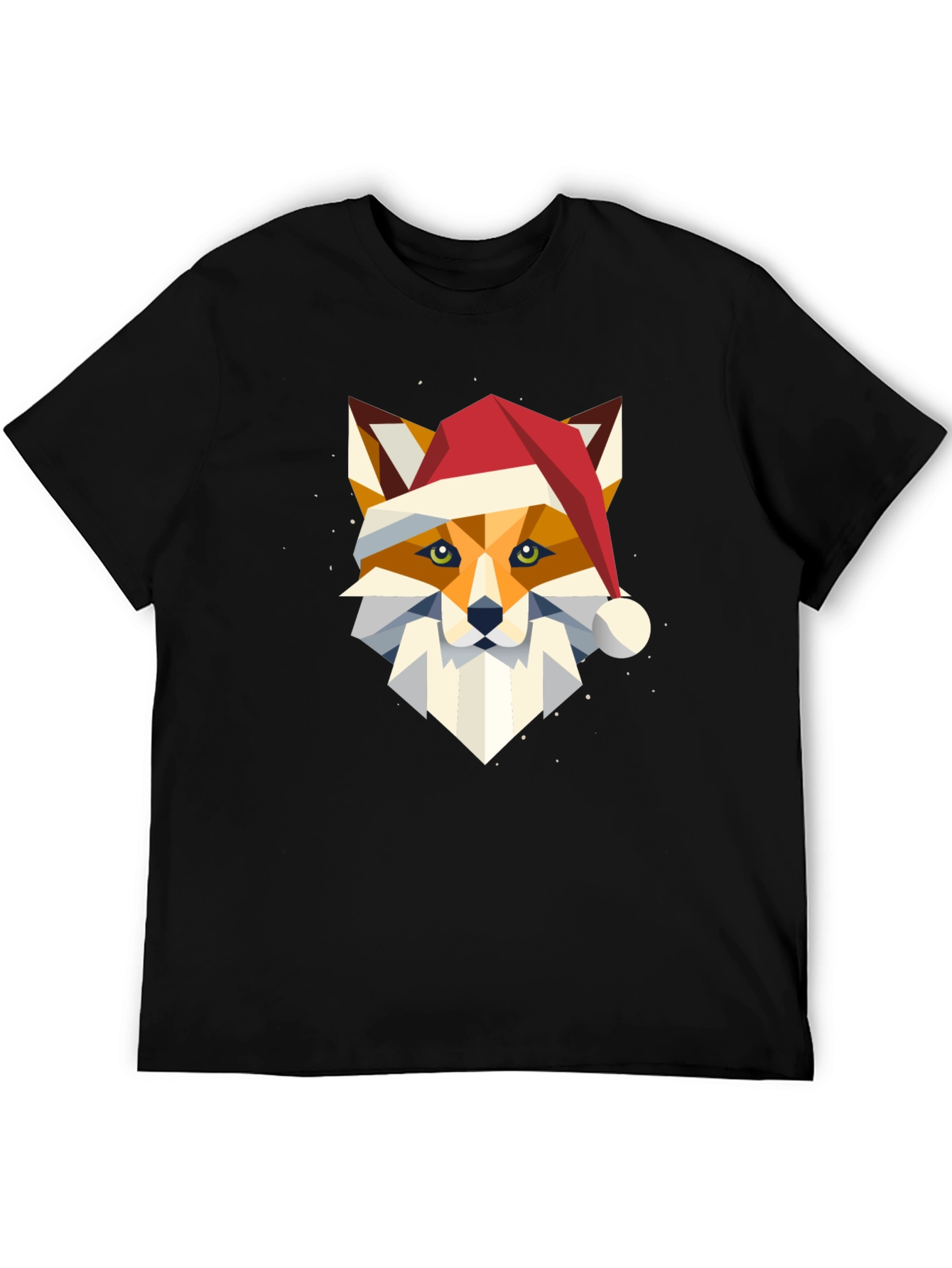 Geometric Fox Christmas T-Shirt - Holiday Style