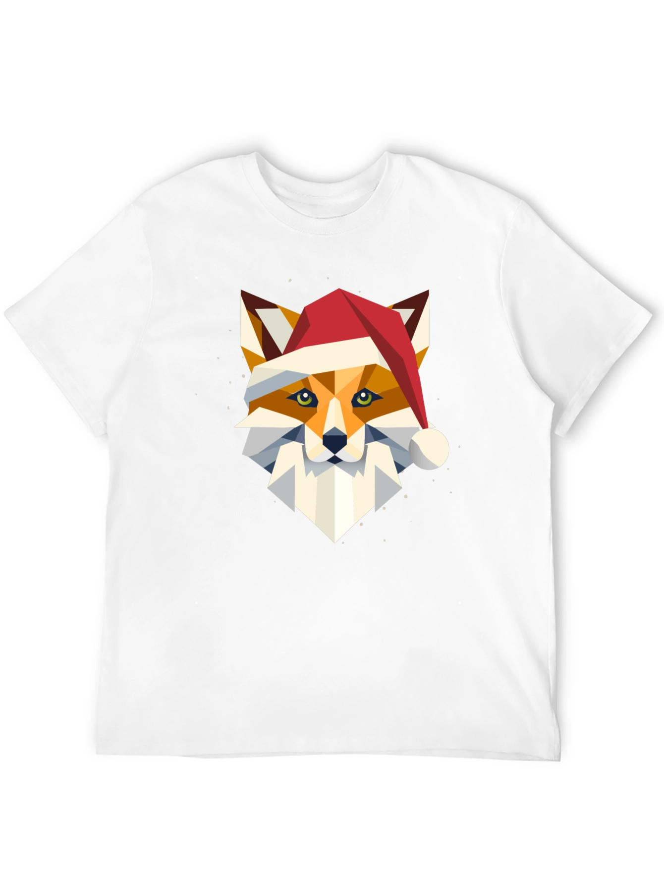 Geometric Fox Christmas T-Shirt - Holiday Style