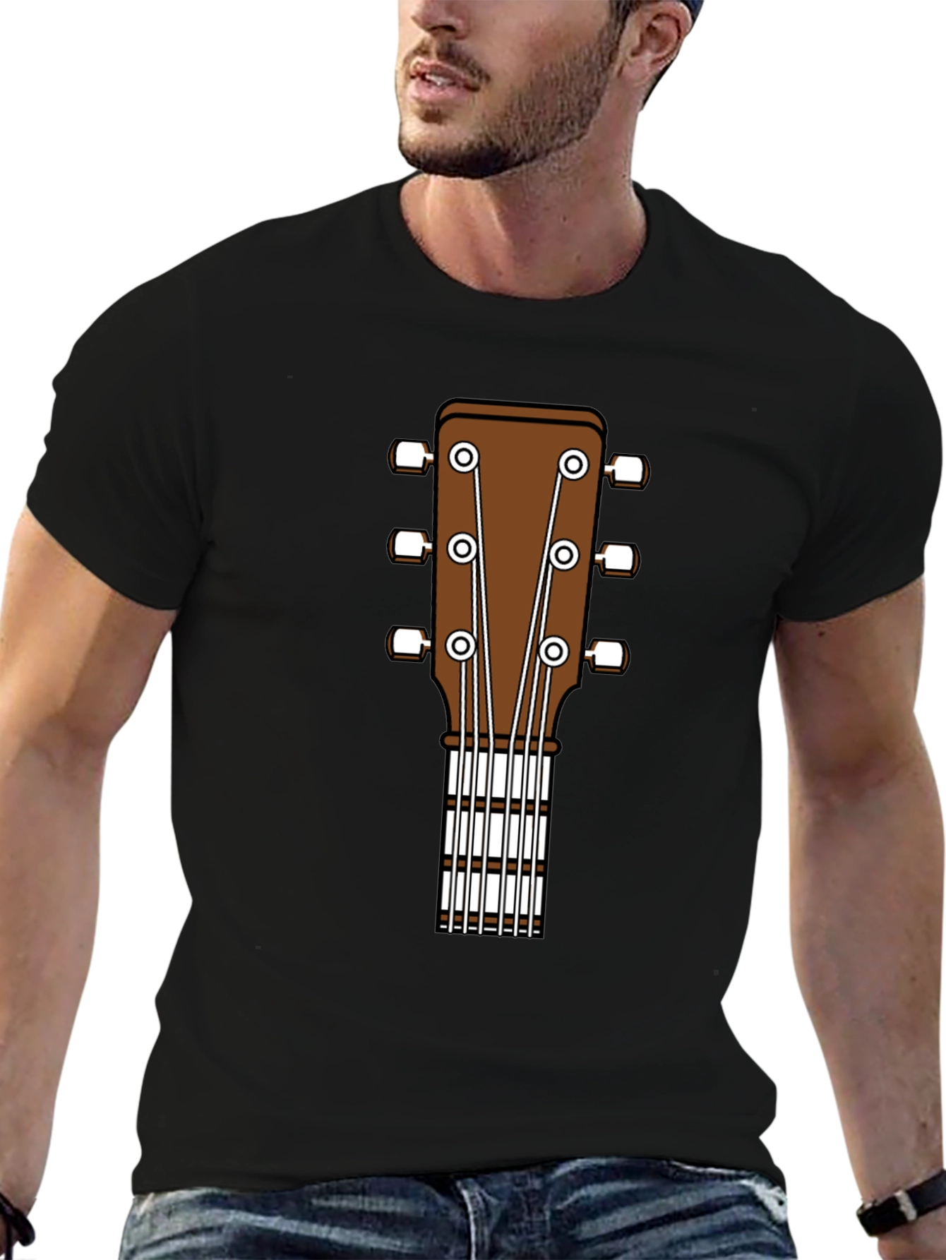 Guitar Headstock Graphic T-Shirt - Music Lover Tee