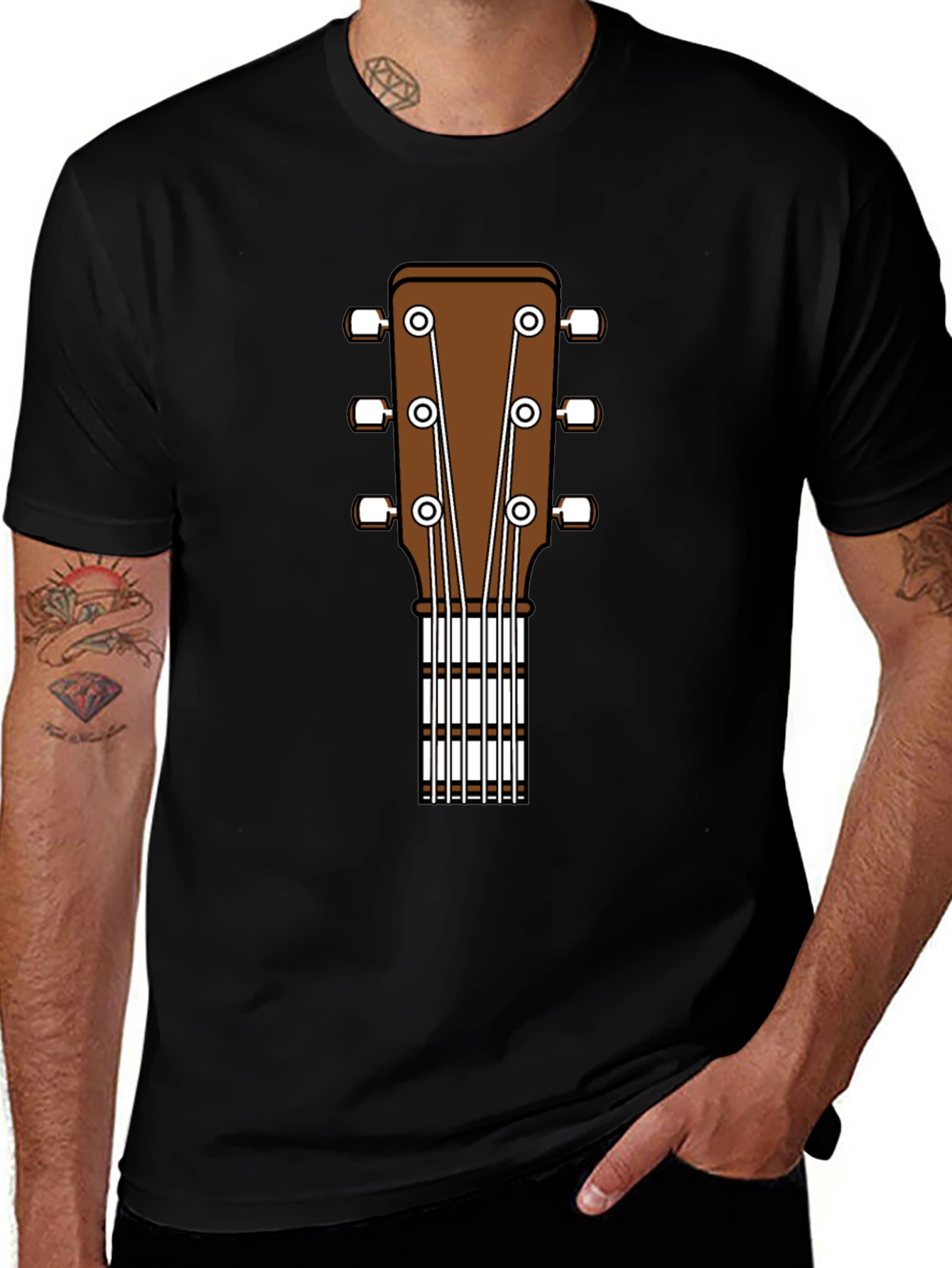 Guitar Headstock Graphic T-Shirt - Music Lover Tee