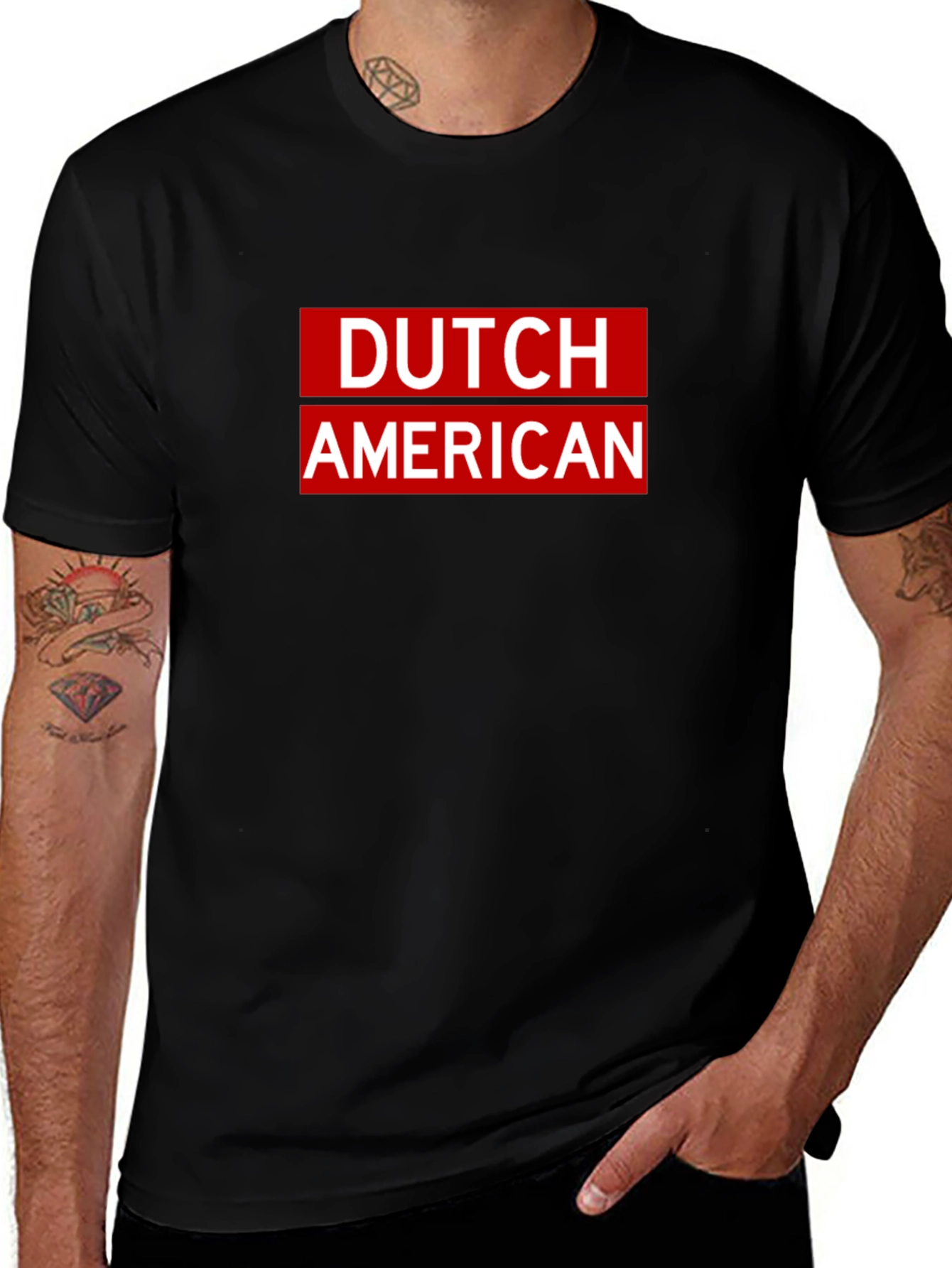 Dutch American Pride T-Shirt - Black