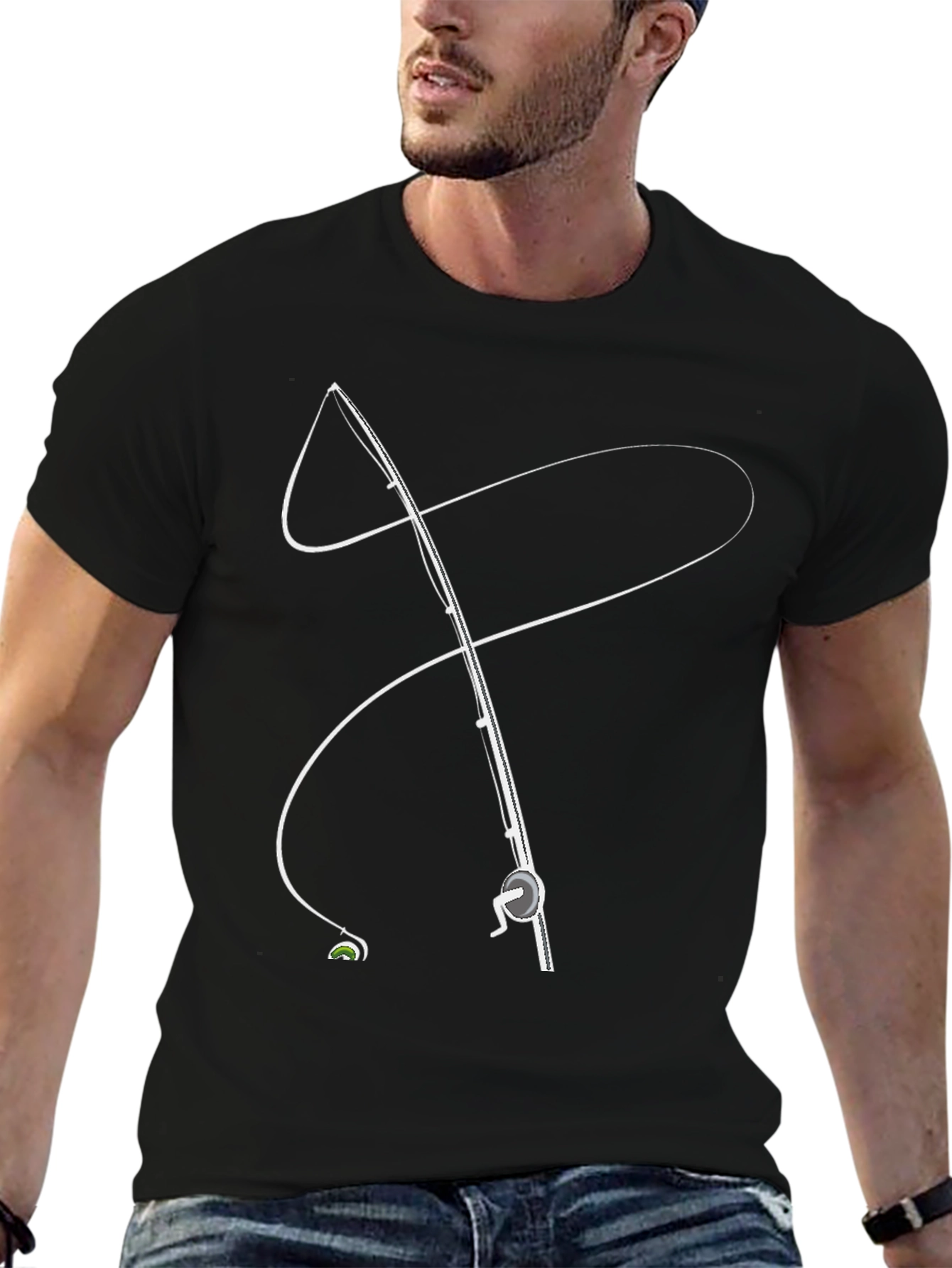 Fishing Rod Graphic Tee - Stylish Angler Apparel
