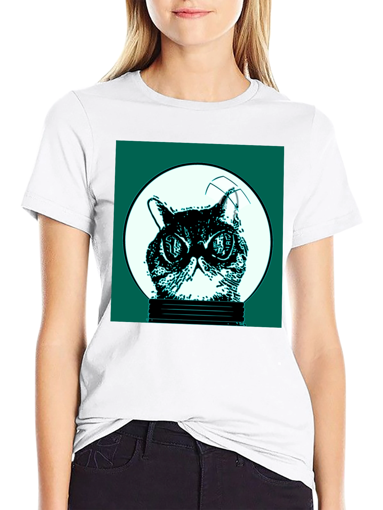 Cool Cat in Bulb Graphic Tee