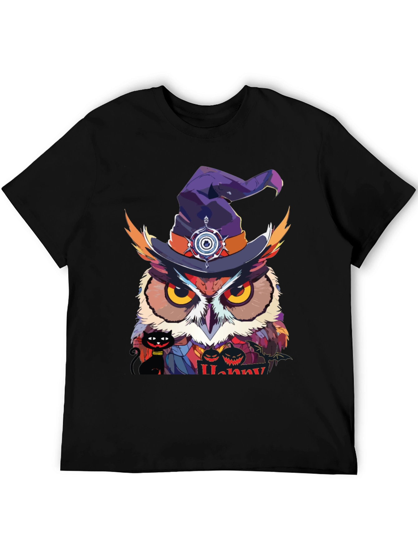 Halloween Owl Witch Hat T-Shirt