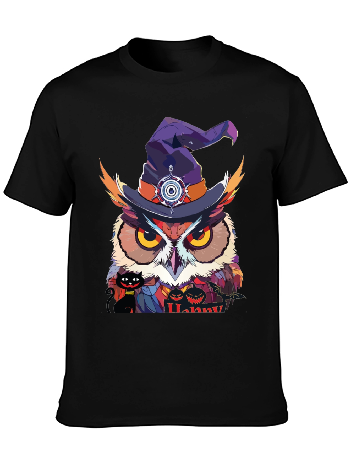 Halloween Owl Witch Hat T-Shirt