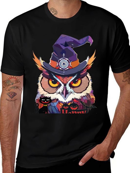 Halloween Owl Witch Hat T-Shirt