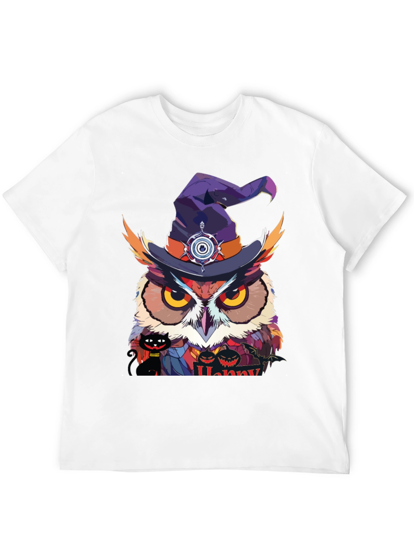 Halloween Owl Witch Hat T-Shirt