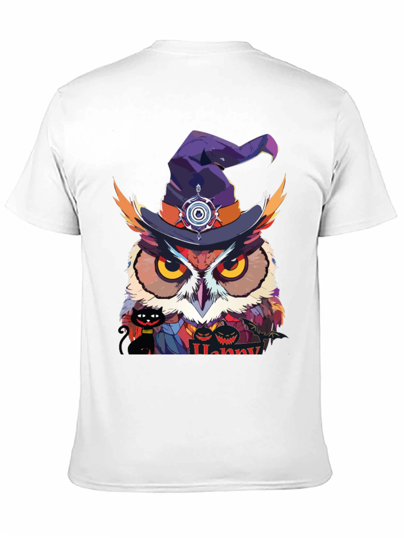Halloween Owl Witch Hat T-Shirt