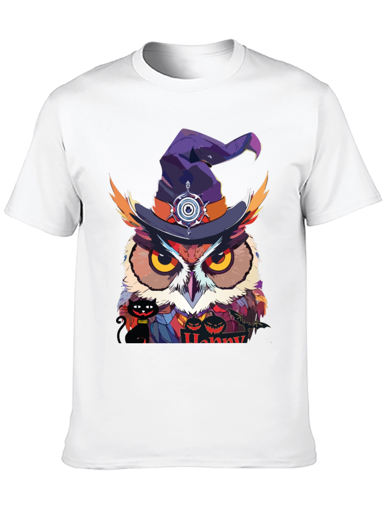 Halloween Owl Witch Hat T-Shirt