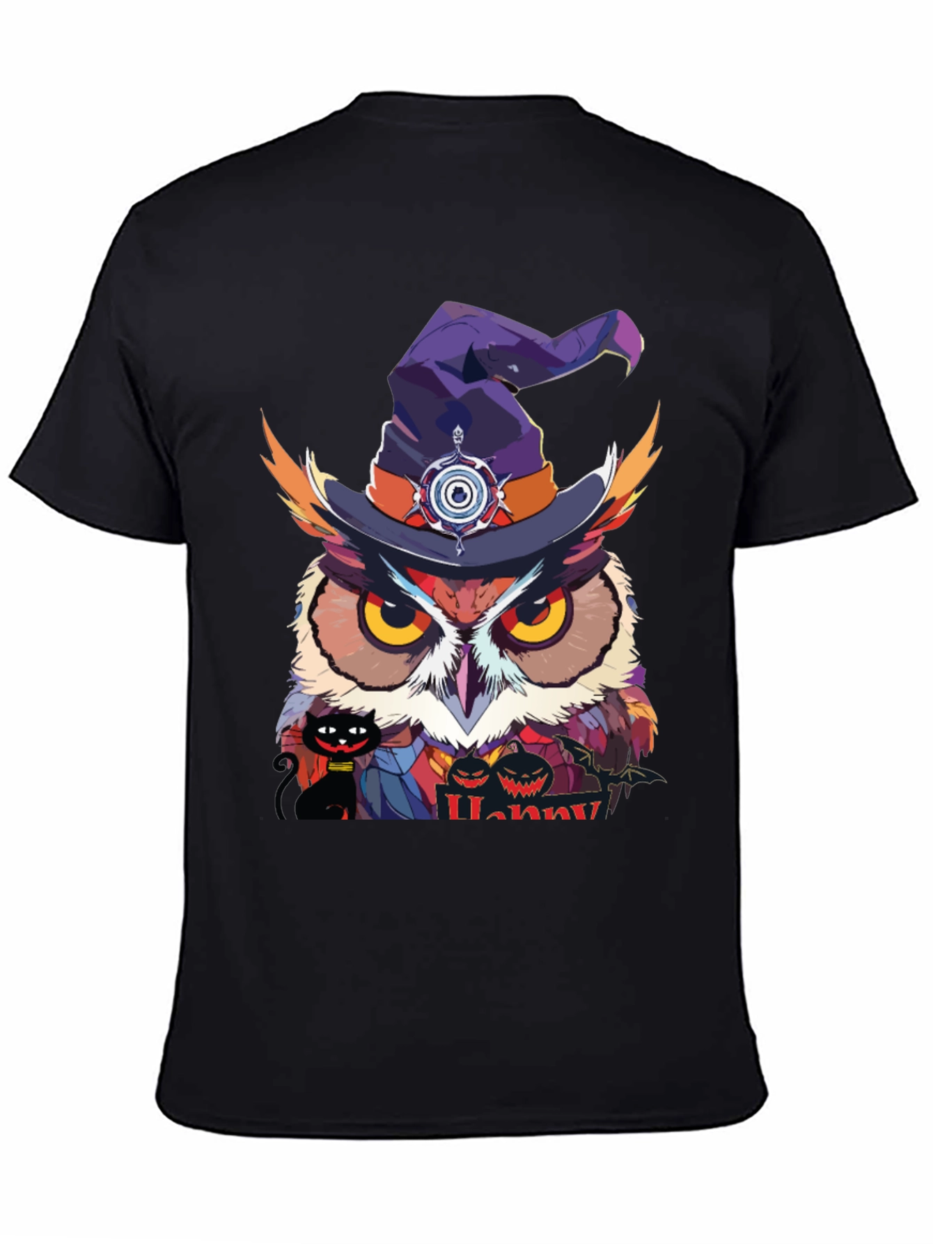 Halloween Owl Witch Hat T-Shirt
