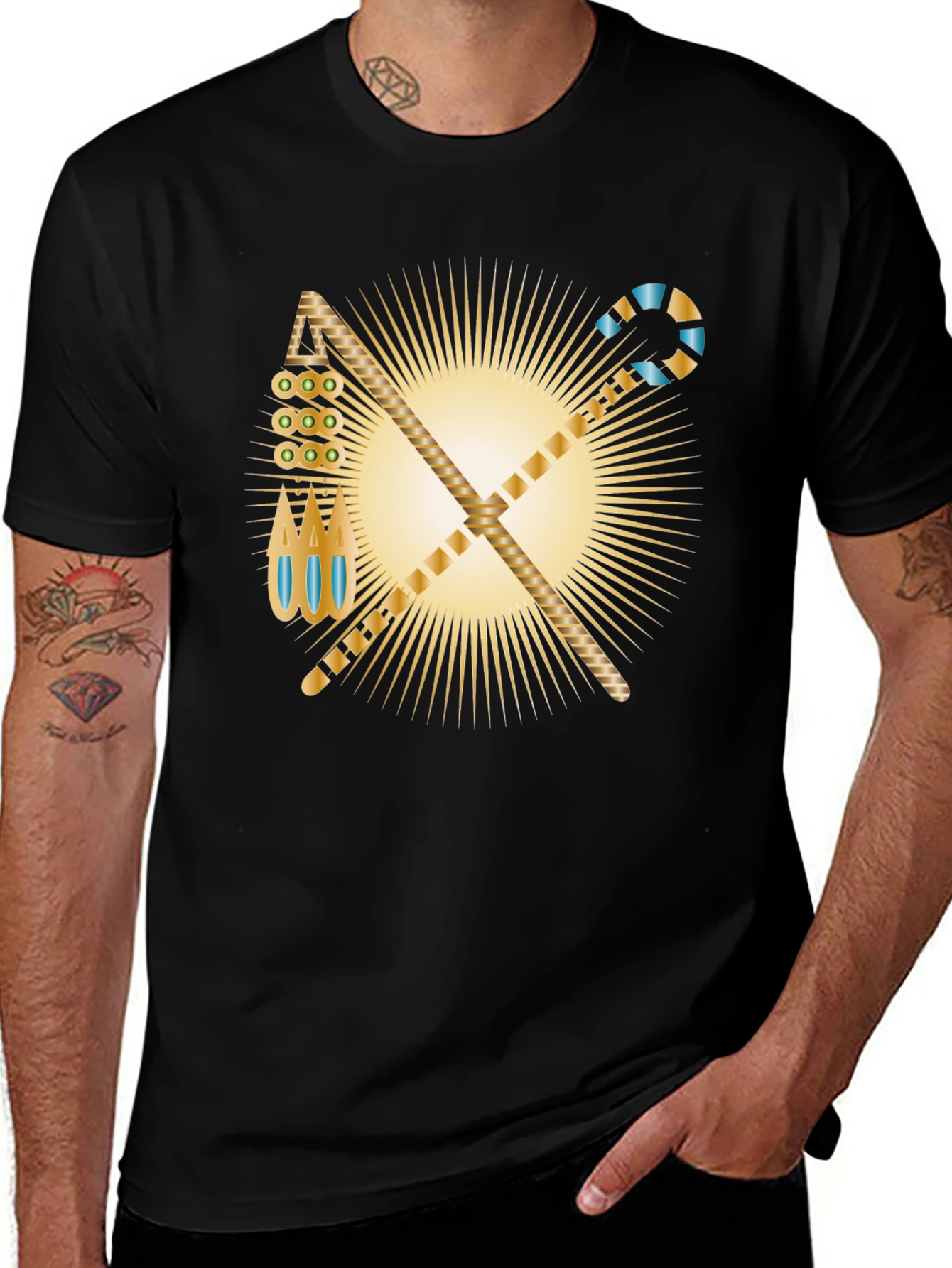 Egyptian Pharaoh Symbol Black T-Shirt
