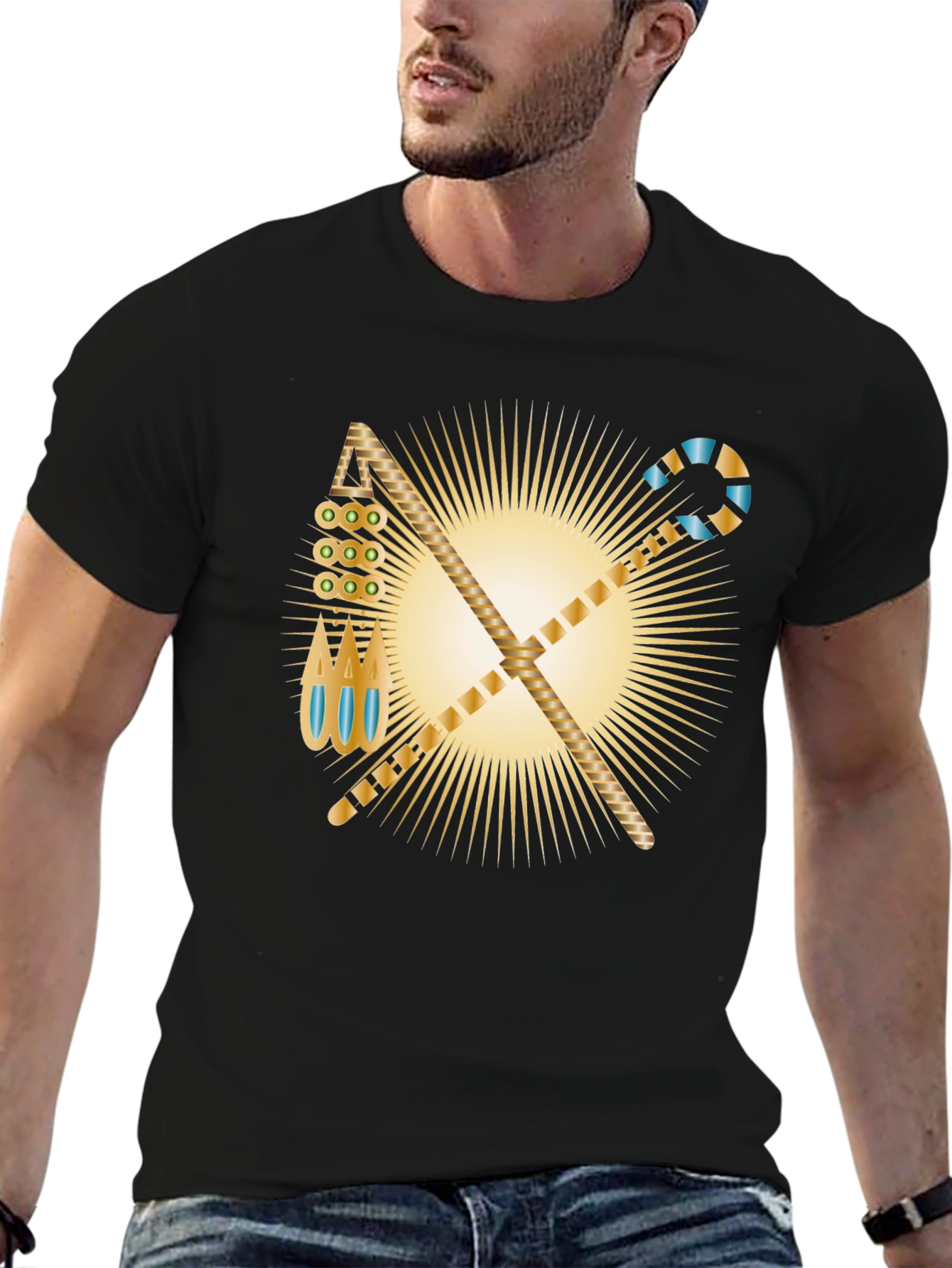 Egyptian Pharaoh Symbol Black T-Shirt