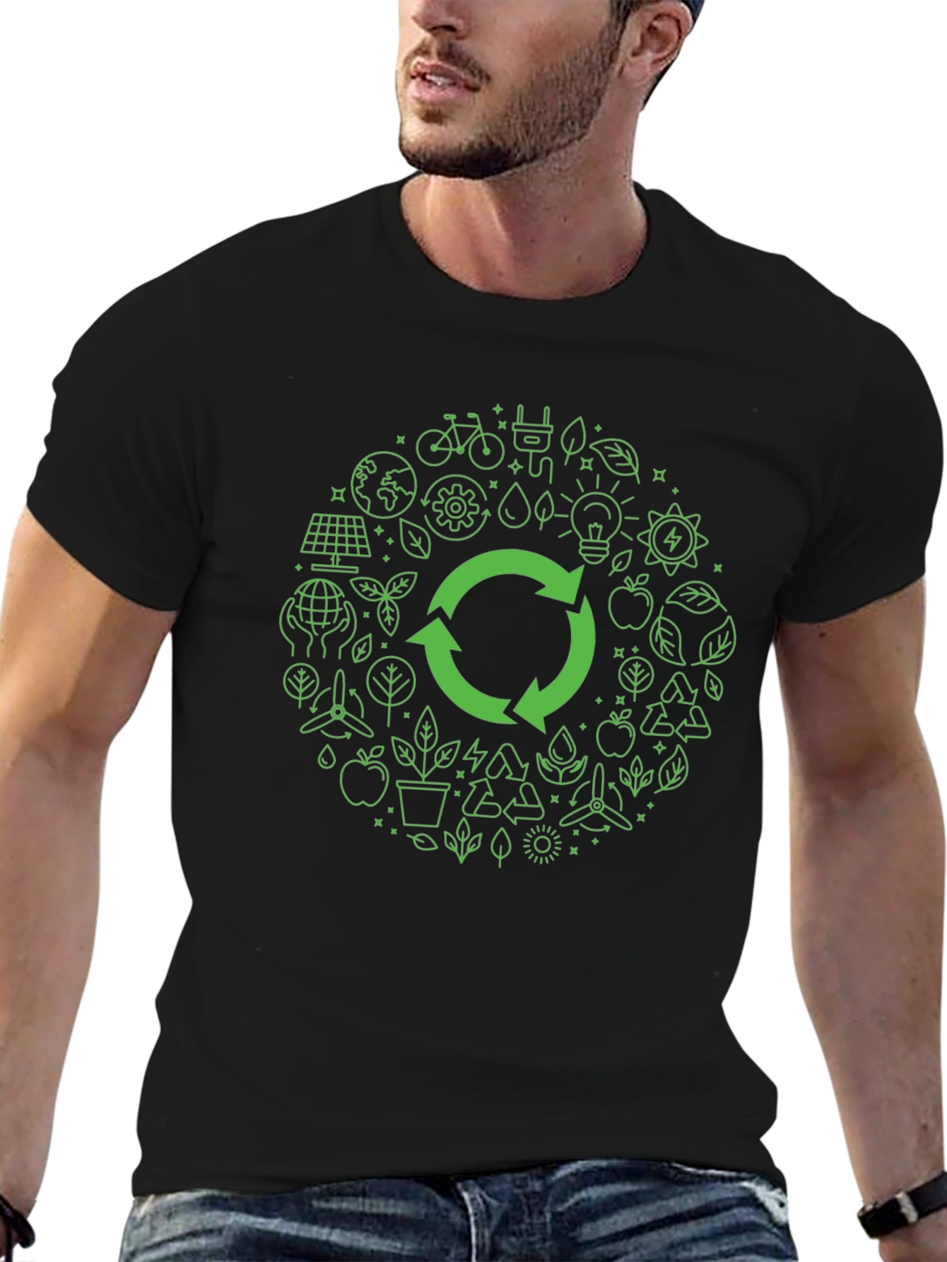Eco-Friendly Graphic Tee - Recycle Design
