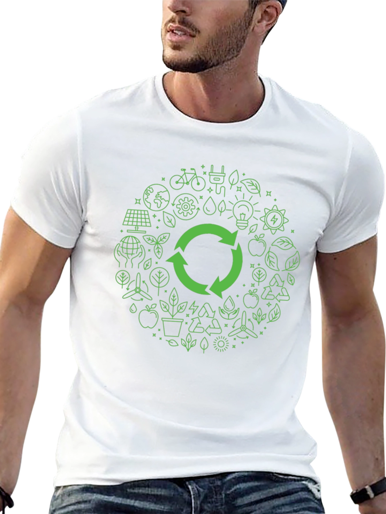 Eco-Friendly Graphic Tee - Recycle Design