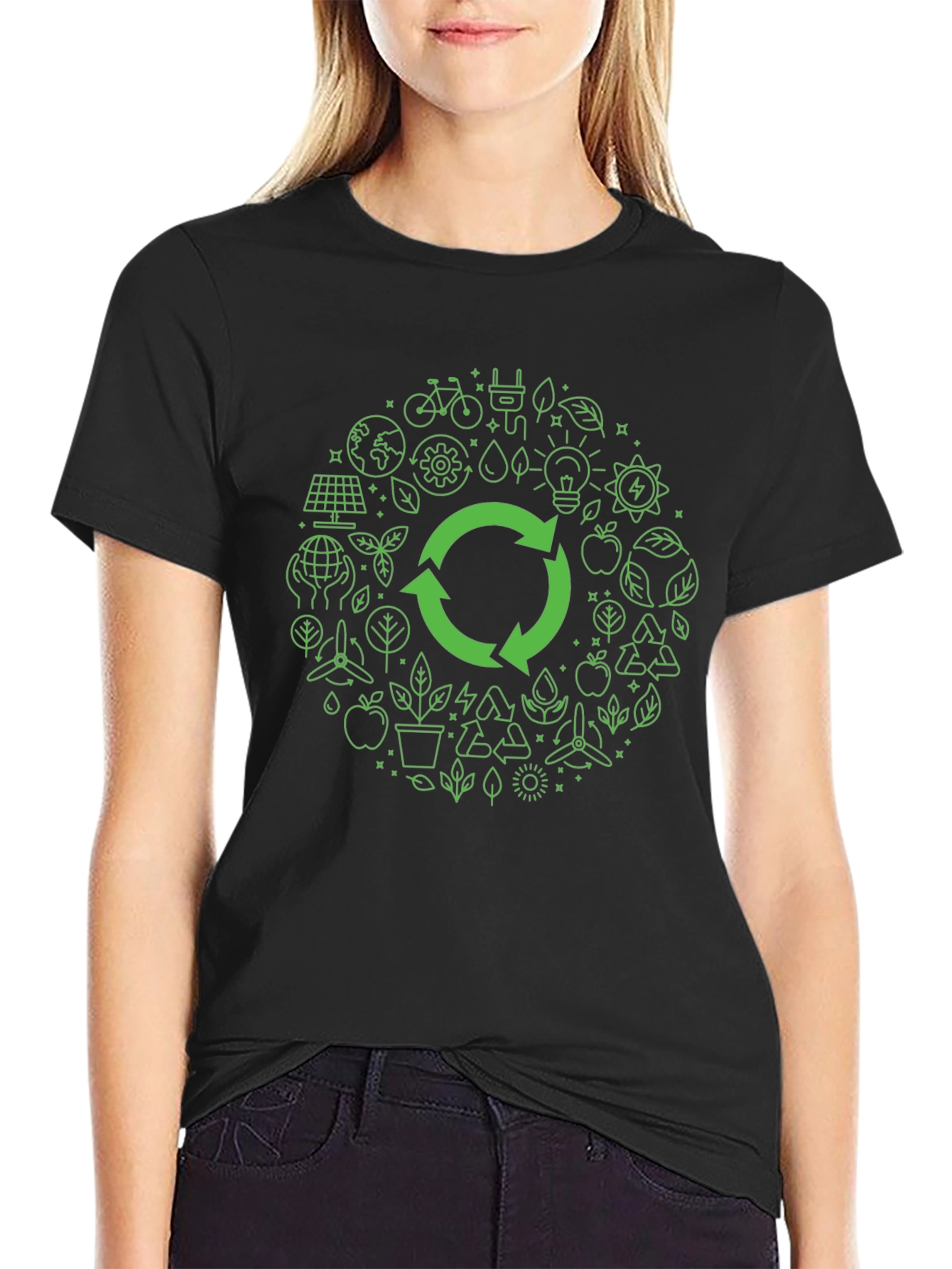 Eco-Friendly Graphic Tee - Recycle Design